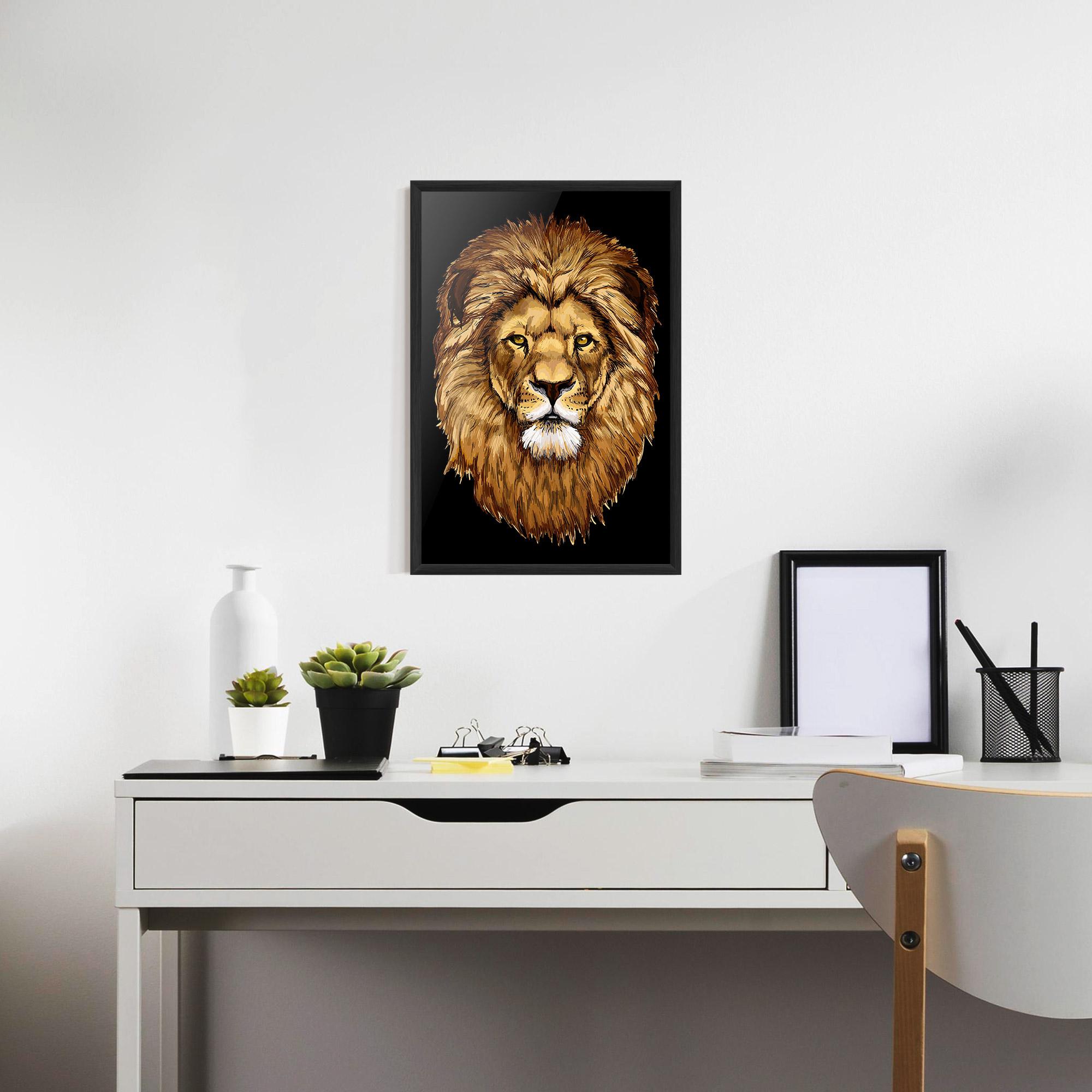 Рамкиран постер Lion Head mockup 7