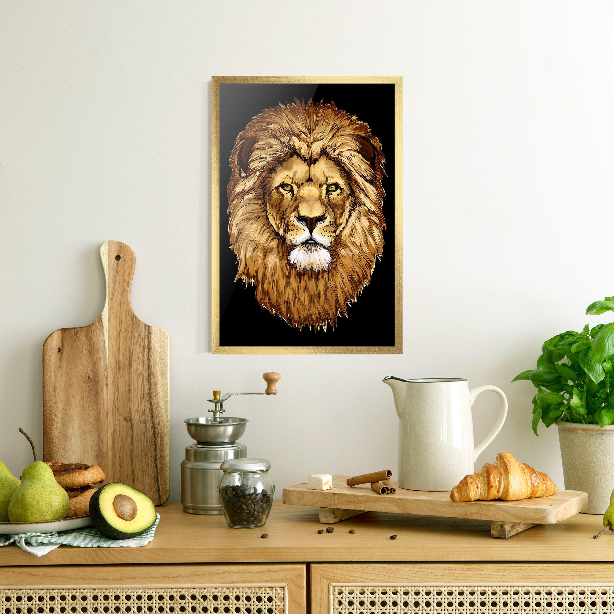 Рамкиран постер Lion Head mockup 8