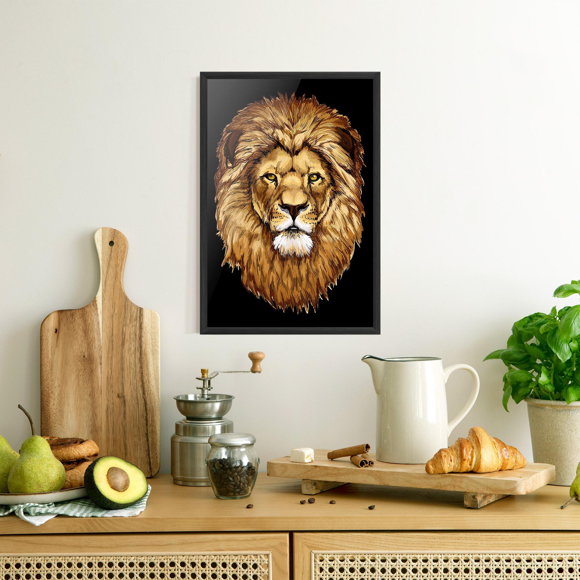 Рамкиран постер Lion Head mockup 8