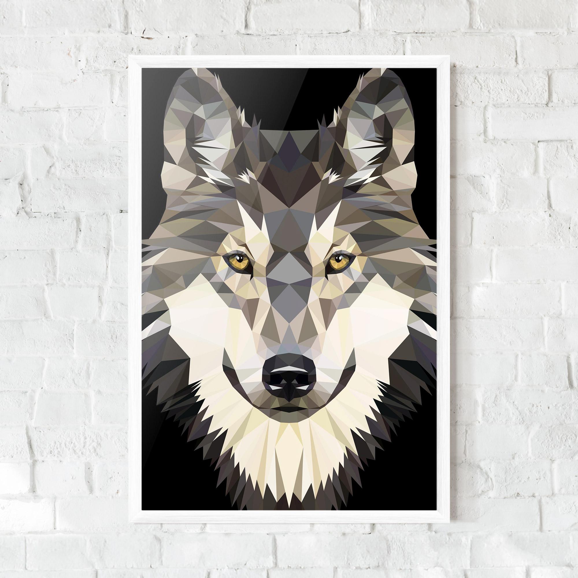 Рамкиран постер Pretty Wolf Head mockup 0