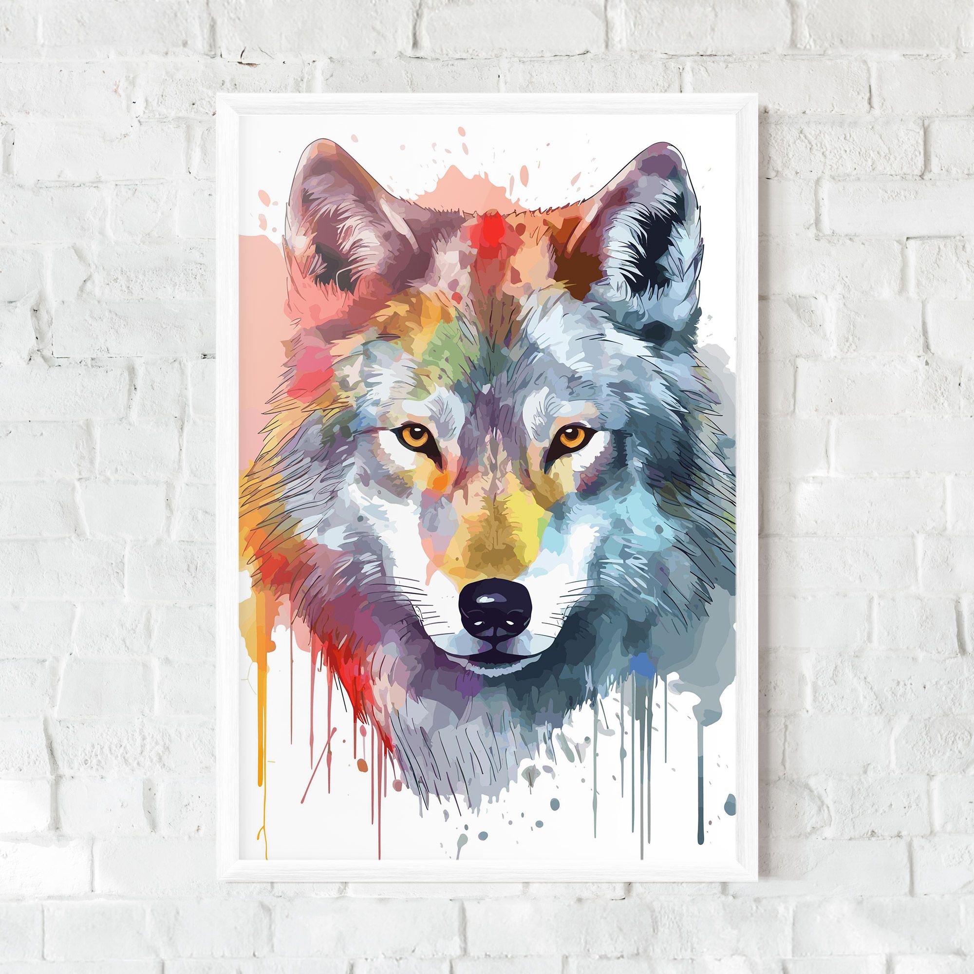 Watercolor Wolf mockup 0