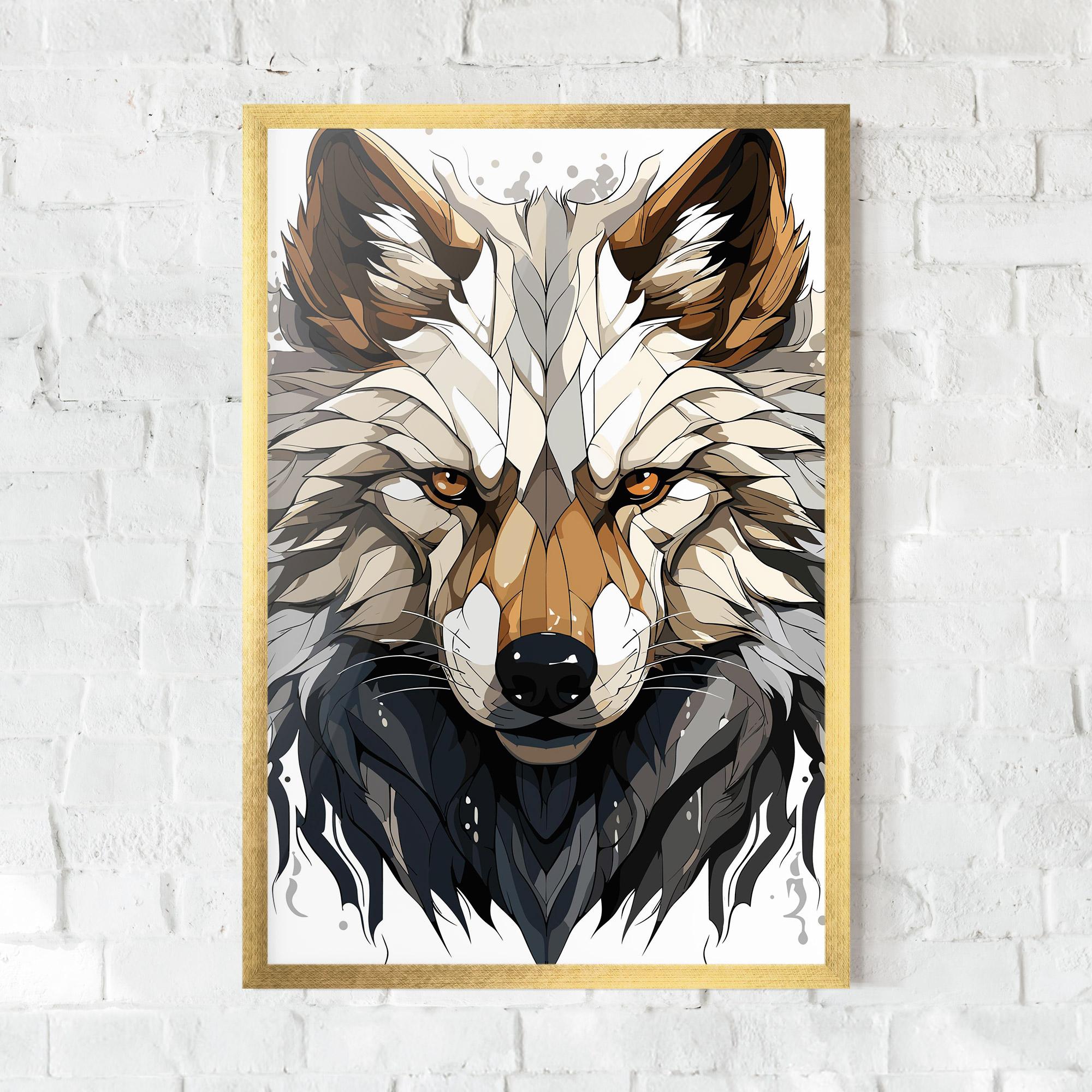 Рамкиран постер Brown Wolf mockup 0