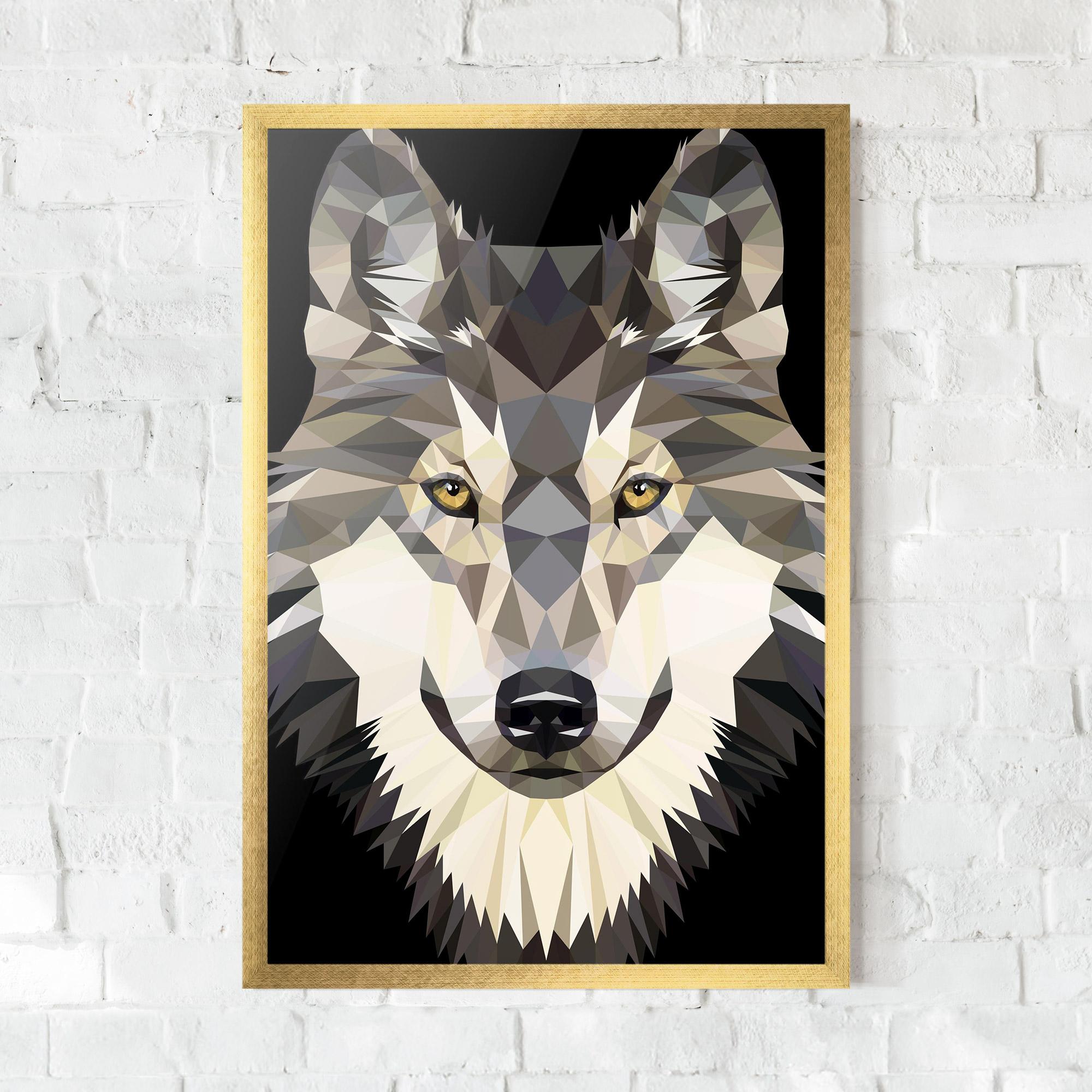Рамкиран постер Pretty Wolf Head mockup 0