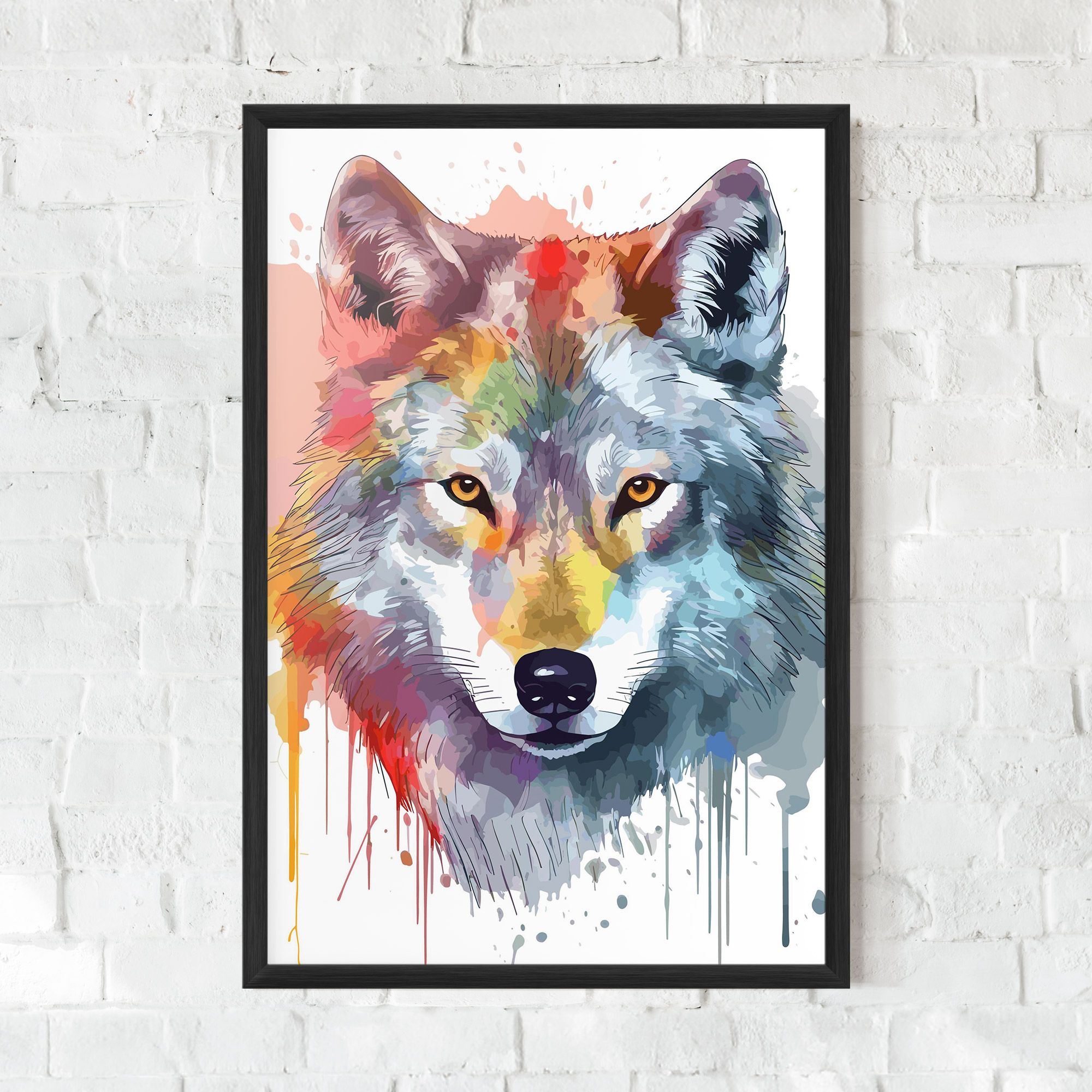 Watercolor Wolf mockup 0