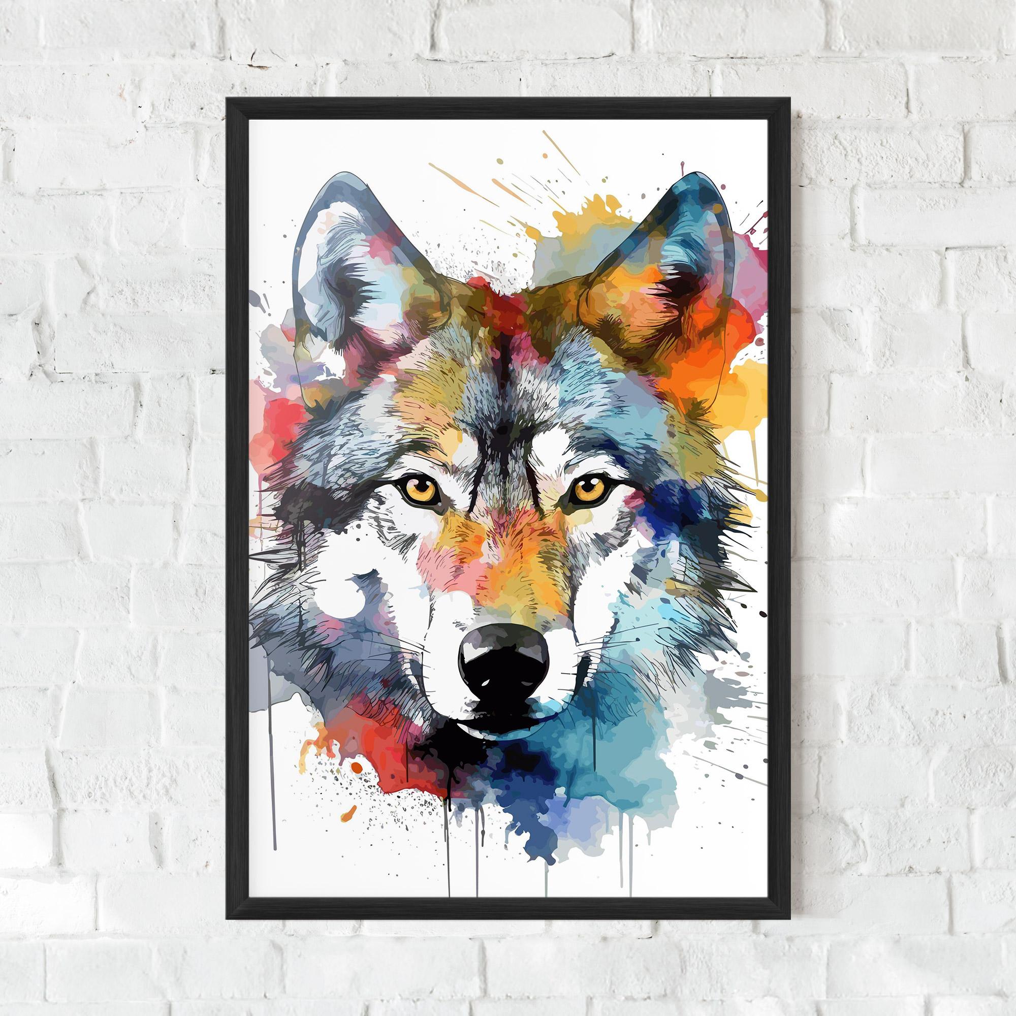 Рамкиран постер Wolf Art mockup 0