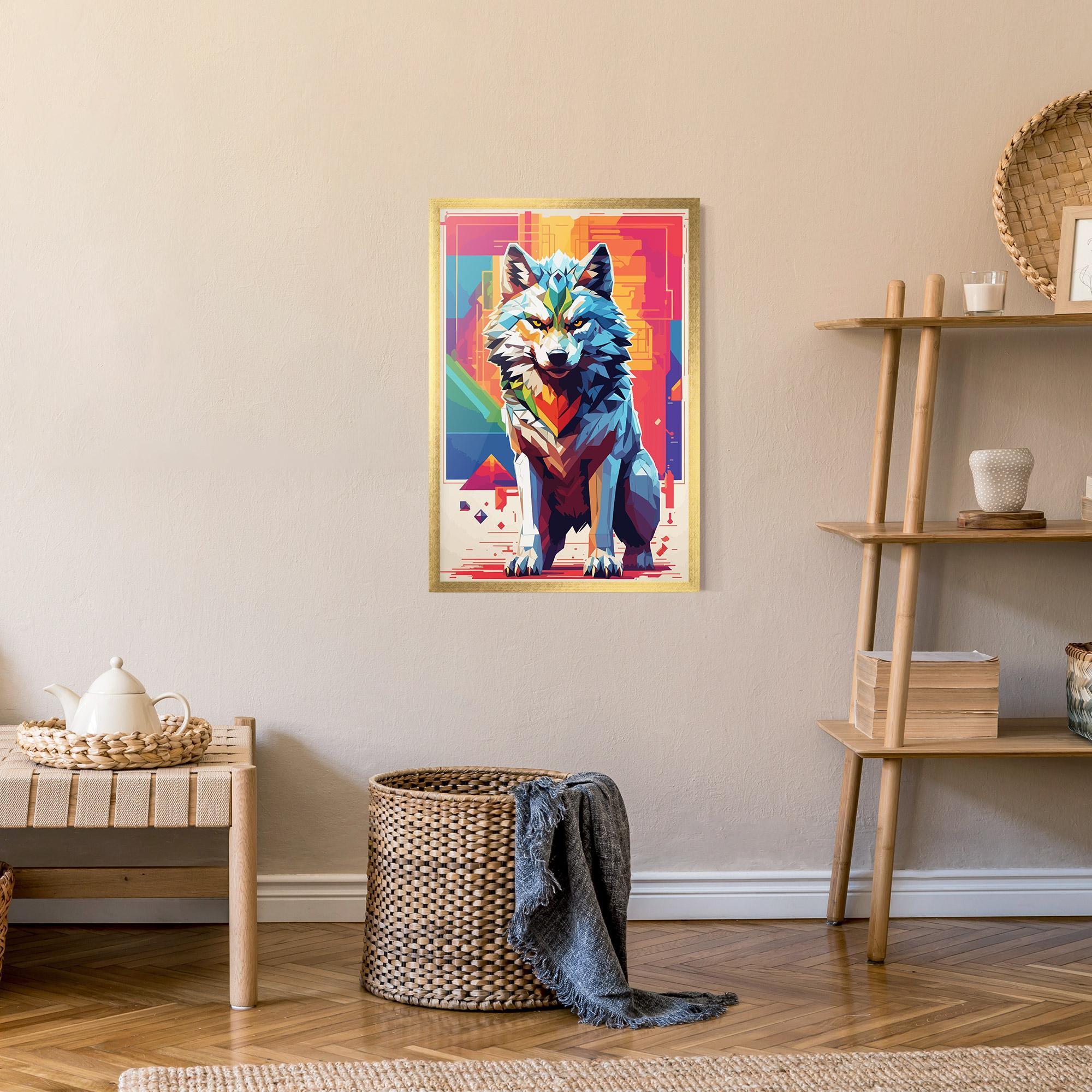 Рамкиран постер Wolf Character mockup 9