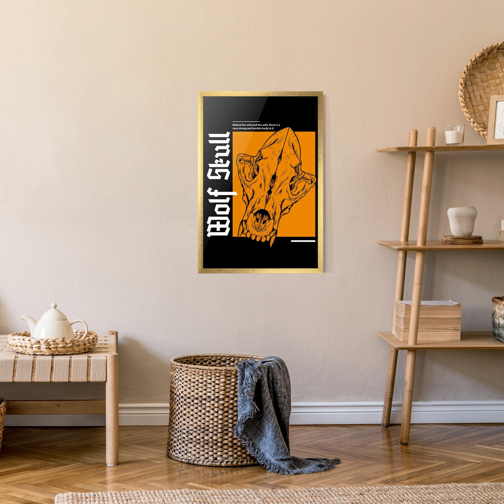 Рамкиран постер Wolf Skull mockup 9