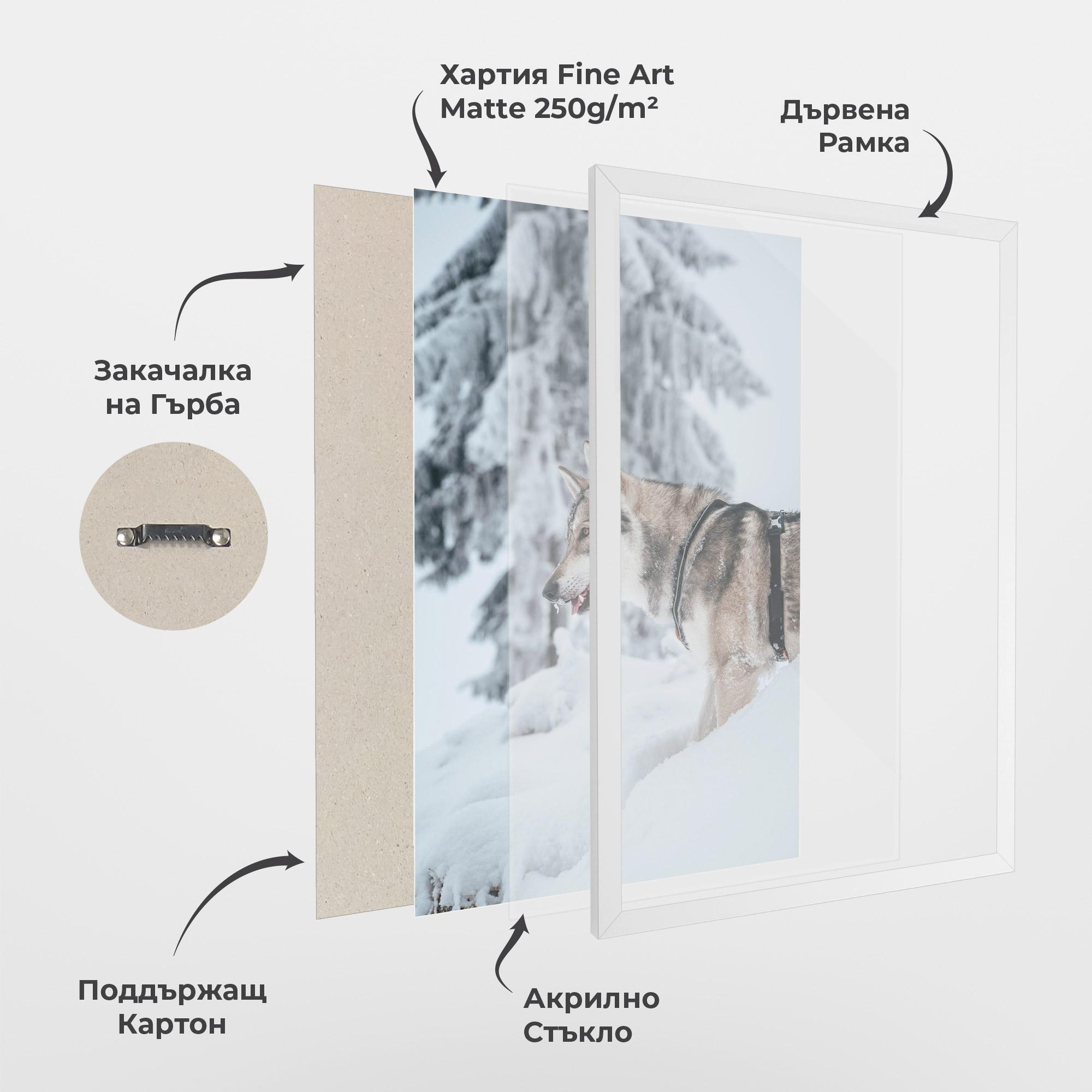 Рамкиран постер Snow Wolf mockup 1