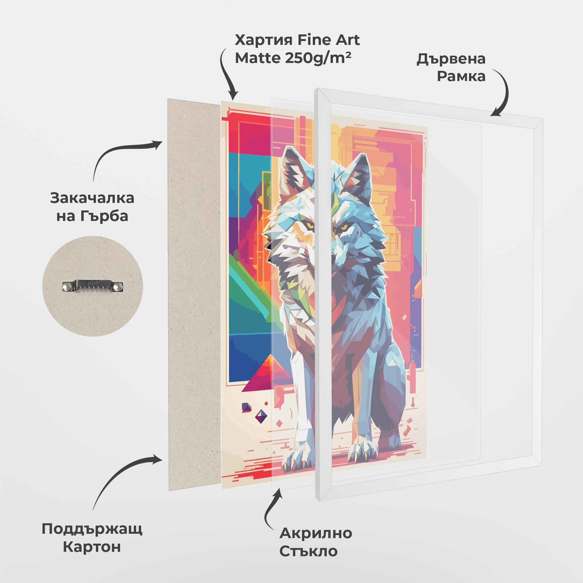 Рамкиран постер Wolf Character mockup 1