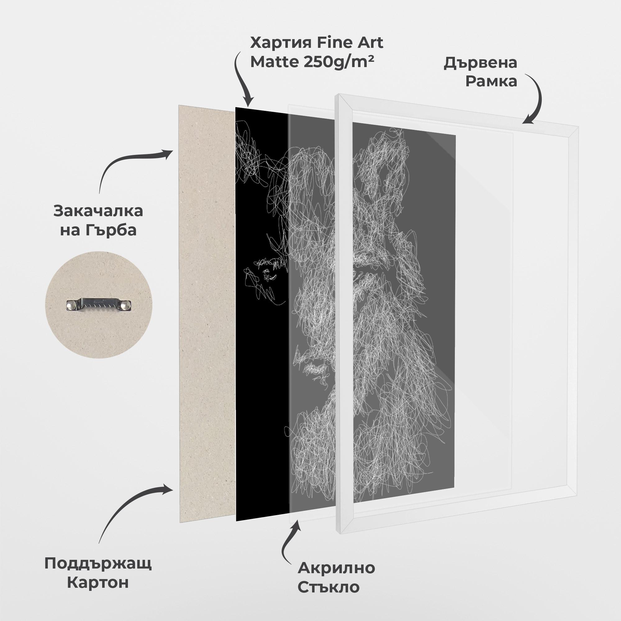 Рамкиран постер Wolf Line mockup 1