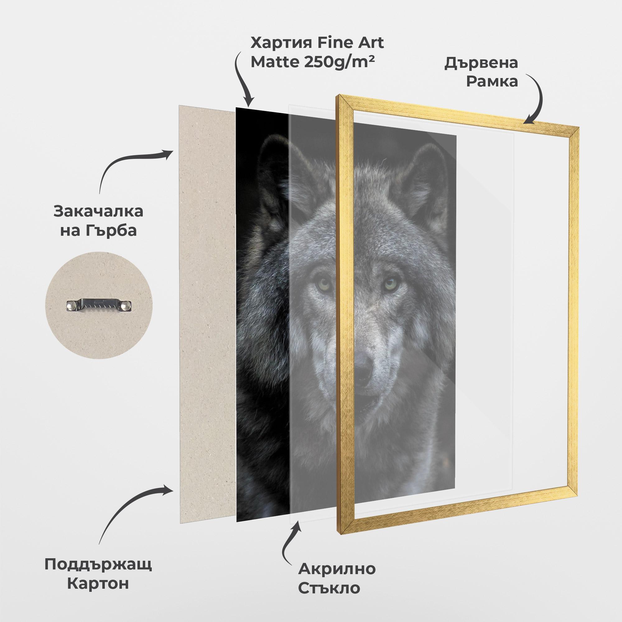 Рамкиран постер Angry Wolf mockup 1