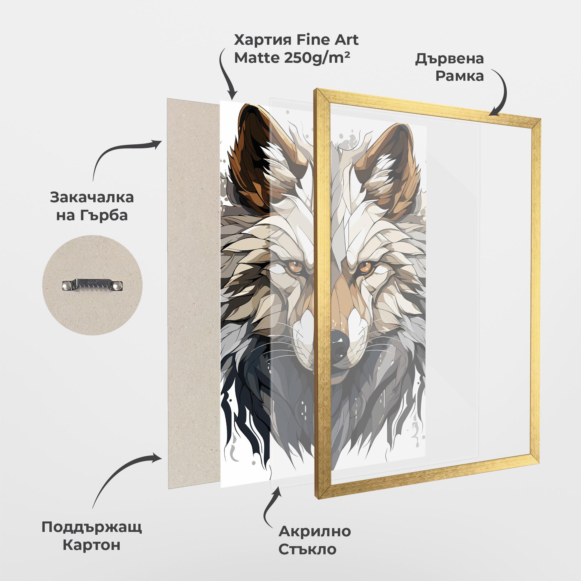 Рамкиран постер Brown Wolf mockup 1