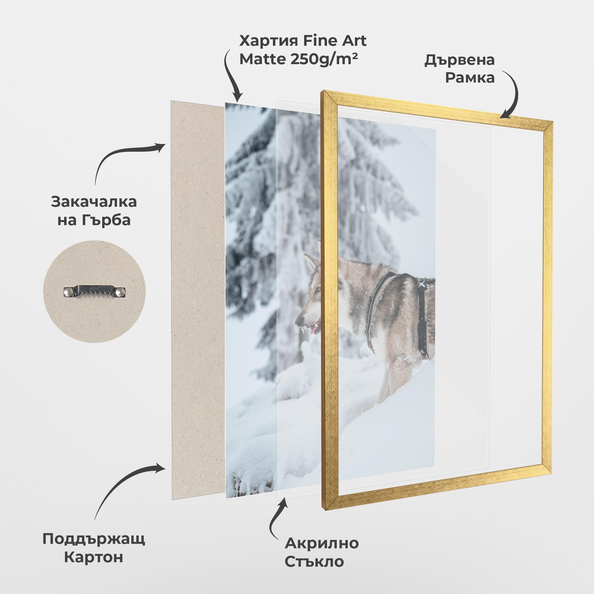 Рамкиран постер Snow Wolf mockup 1