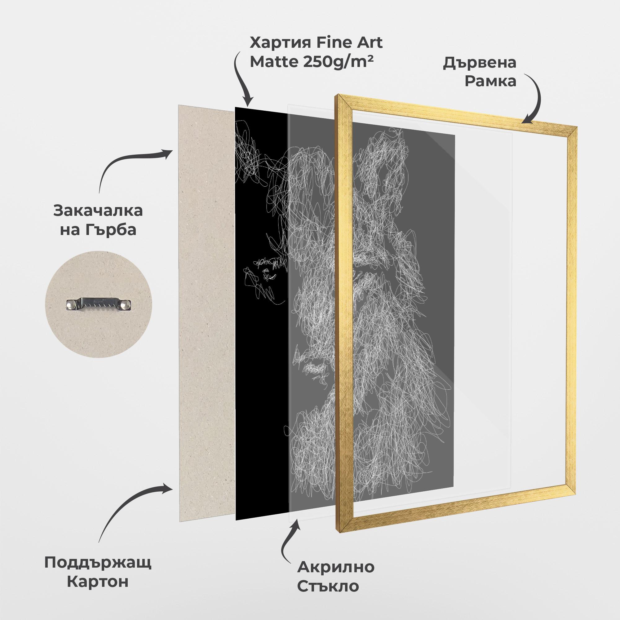 Рамкиран постер Wolf Line mockup 1