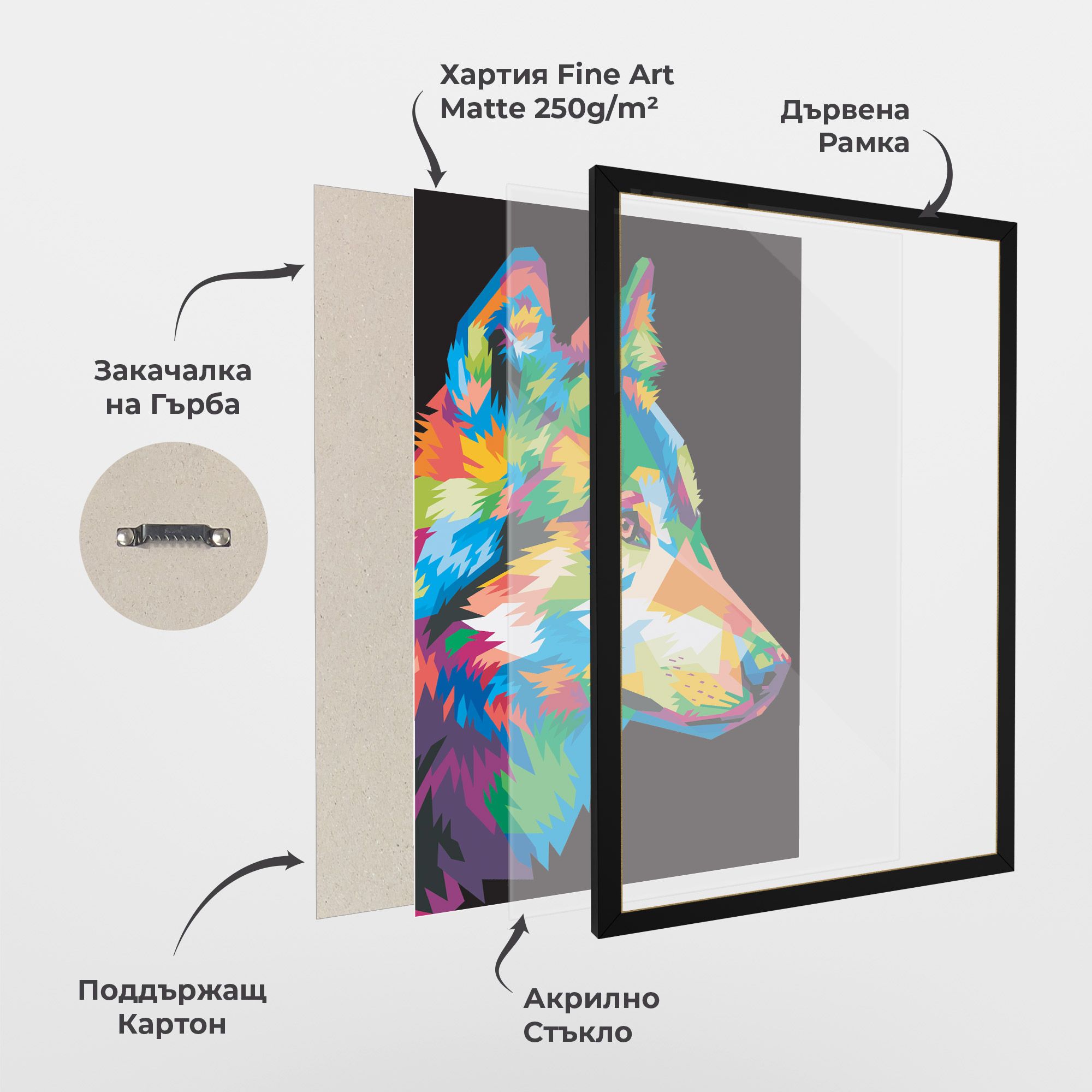 Colorful Wolf mockup 1