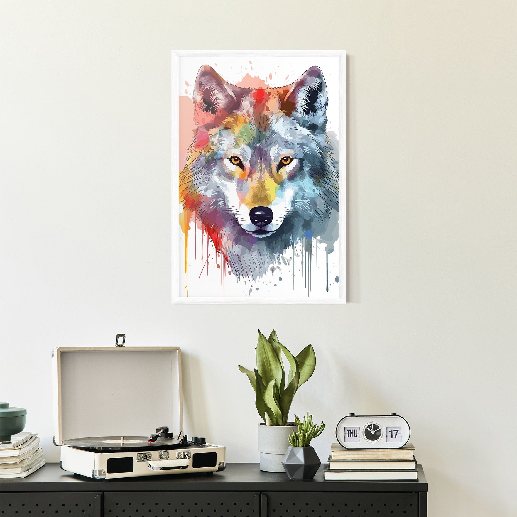 Watercolor Wolf mockup 2