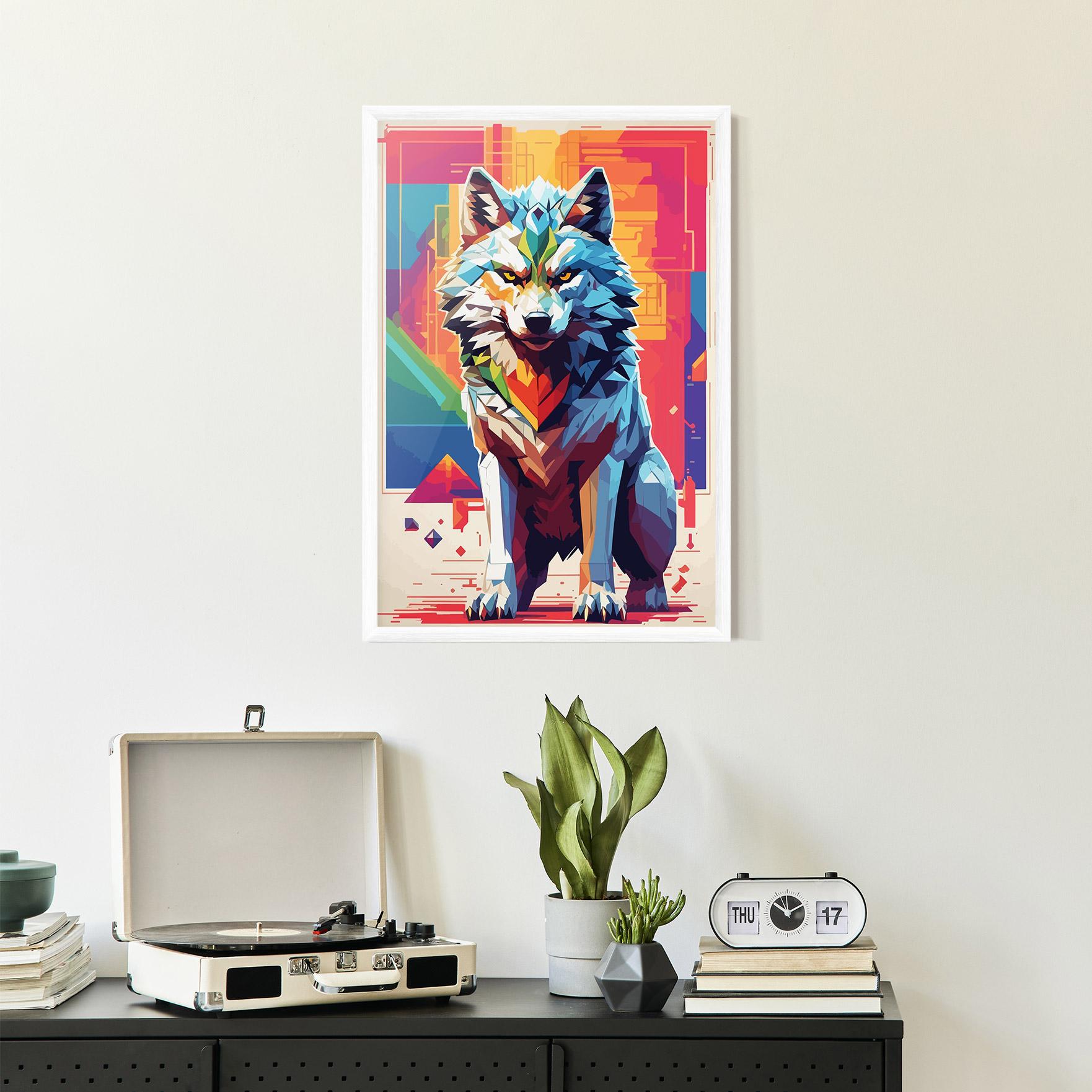 Рамкиран постер Wolf Character mockup 2