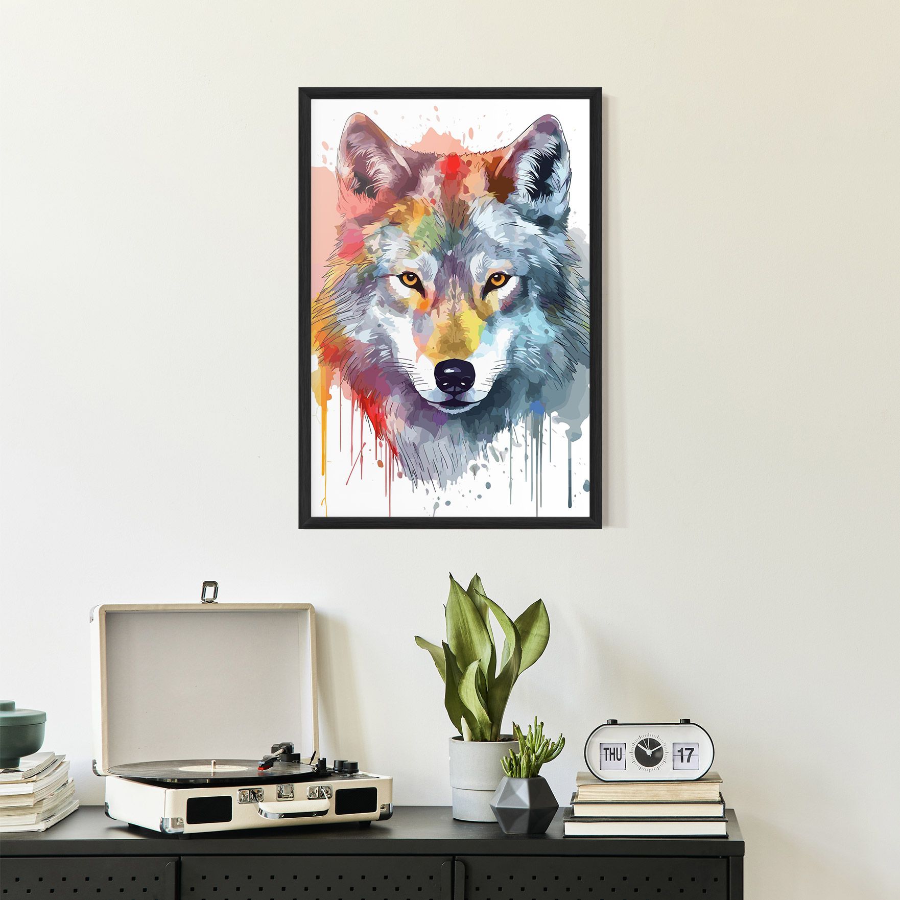 Watercolor Wolf mockup 2