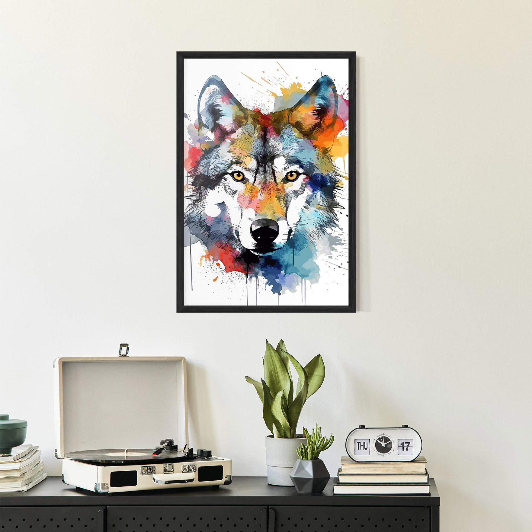 Рамкиран постер Wolf Art mockup 2