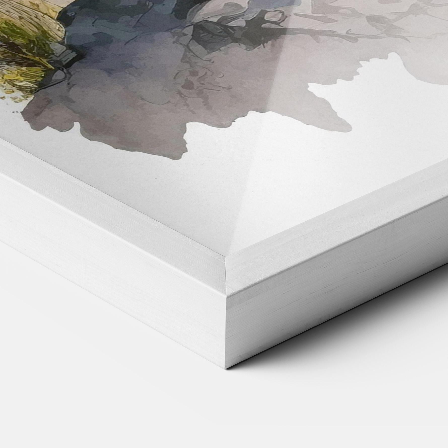 Рамкиран постер Wolf On Rock mockup 3