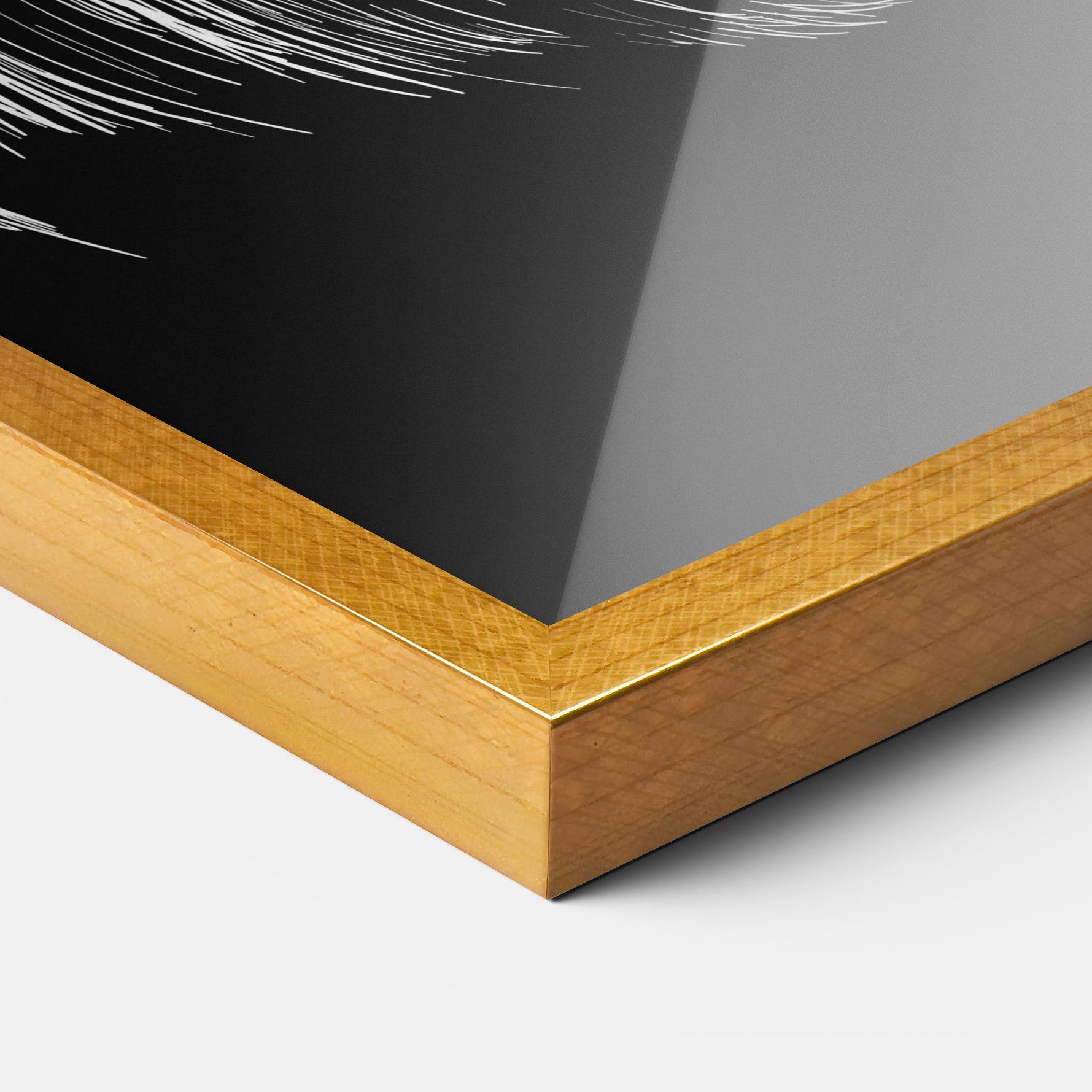 Рамкиран постер White Line Wolf mockup 3