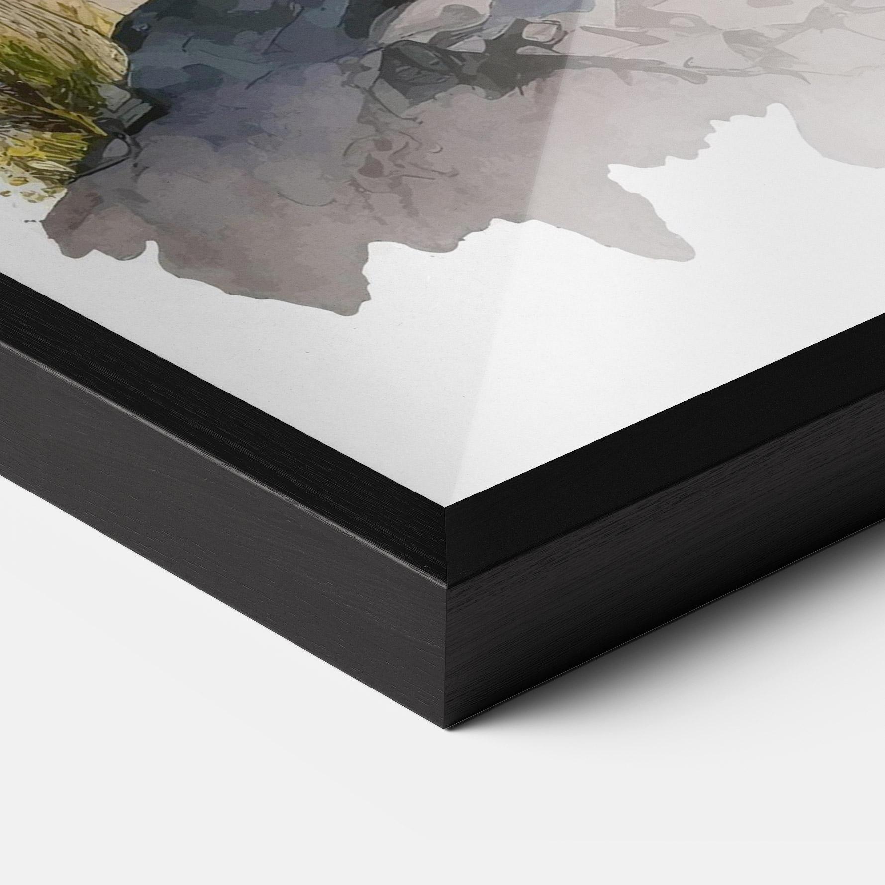 Рамкиран постер Wolf On Rock mockup 3