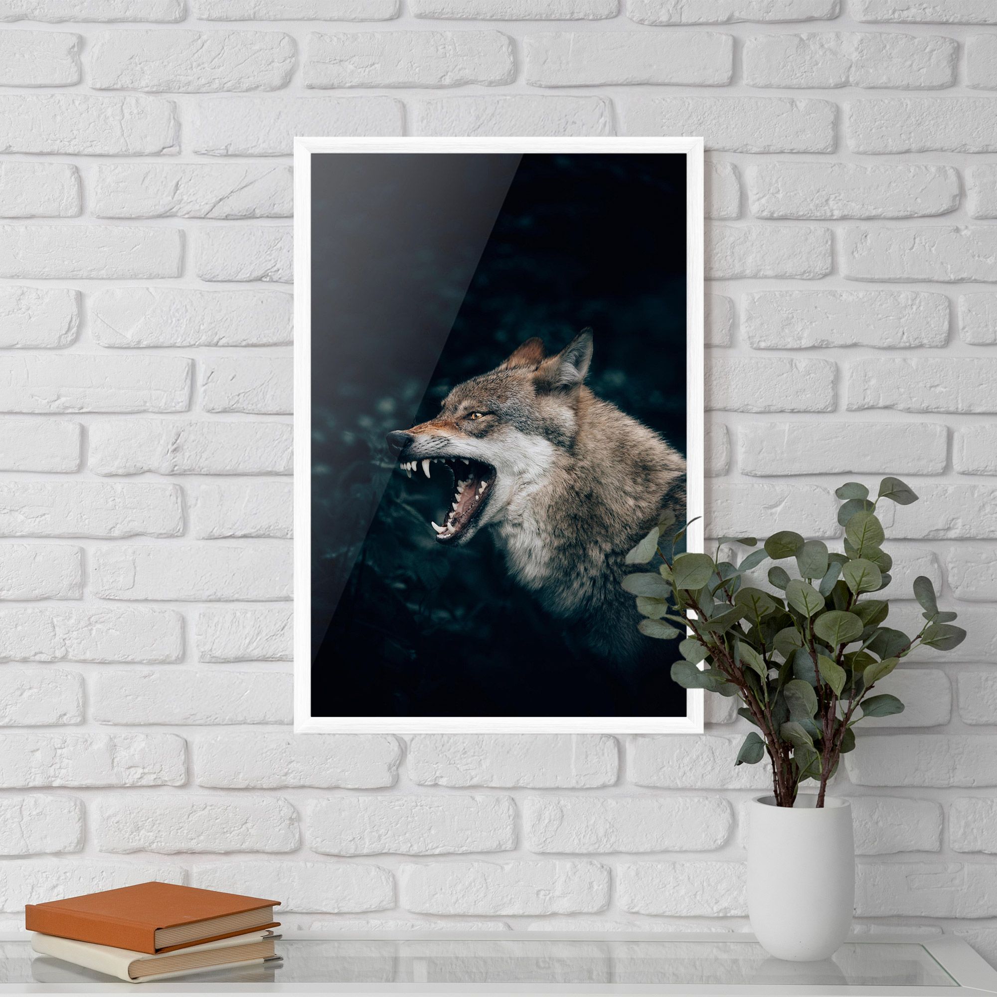 Angry Wolf In The Forest mockup 5