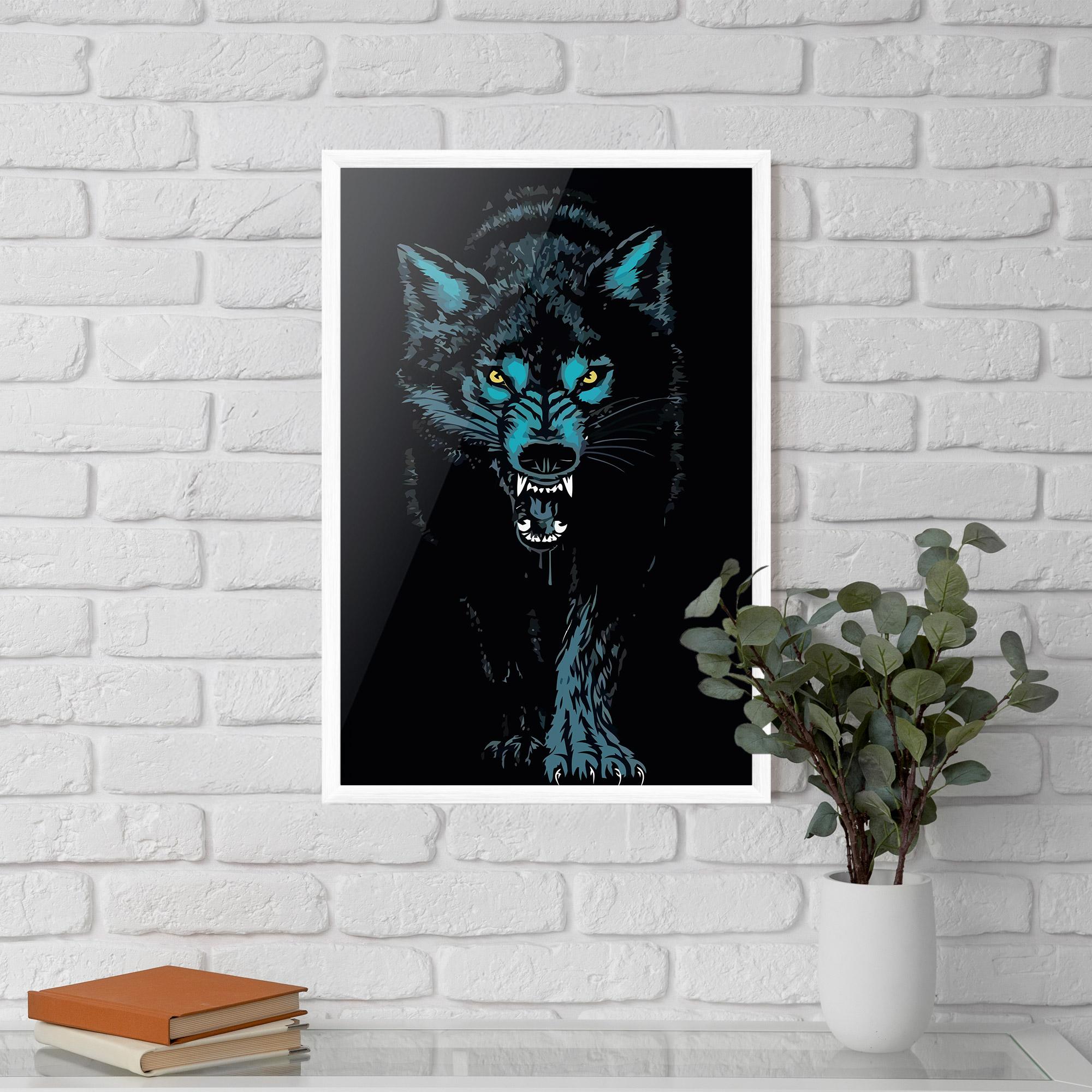 Рамкиран постер Blue Wolf mockup 5