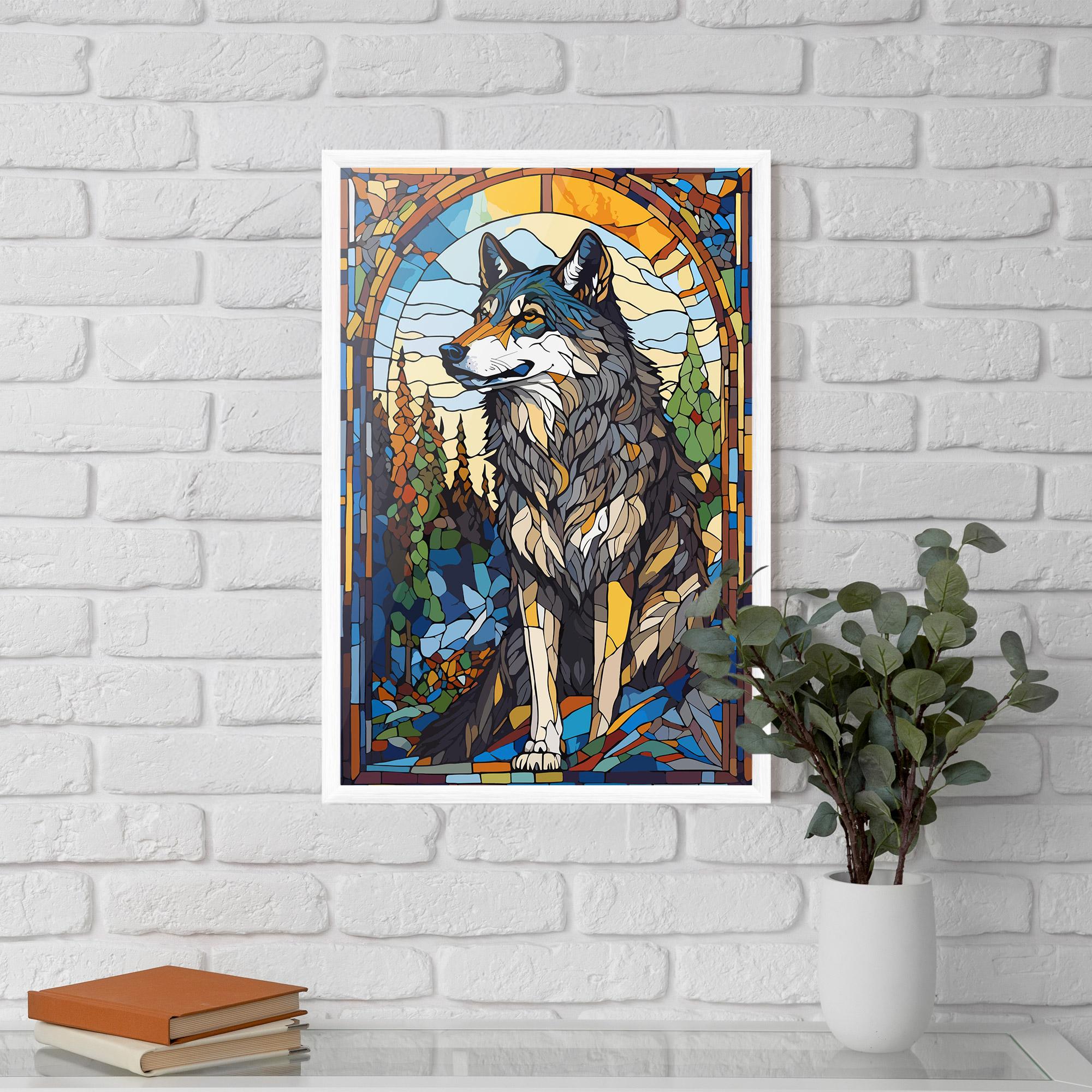 Рамкиран постер Glass Wolf mockup 5