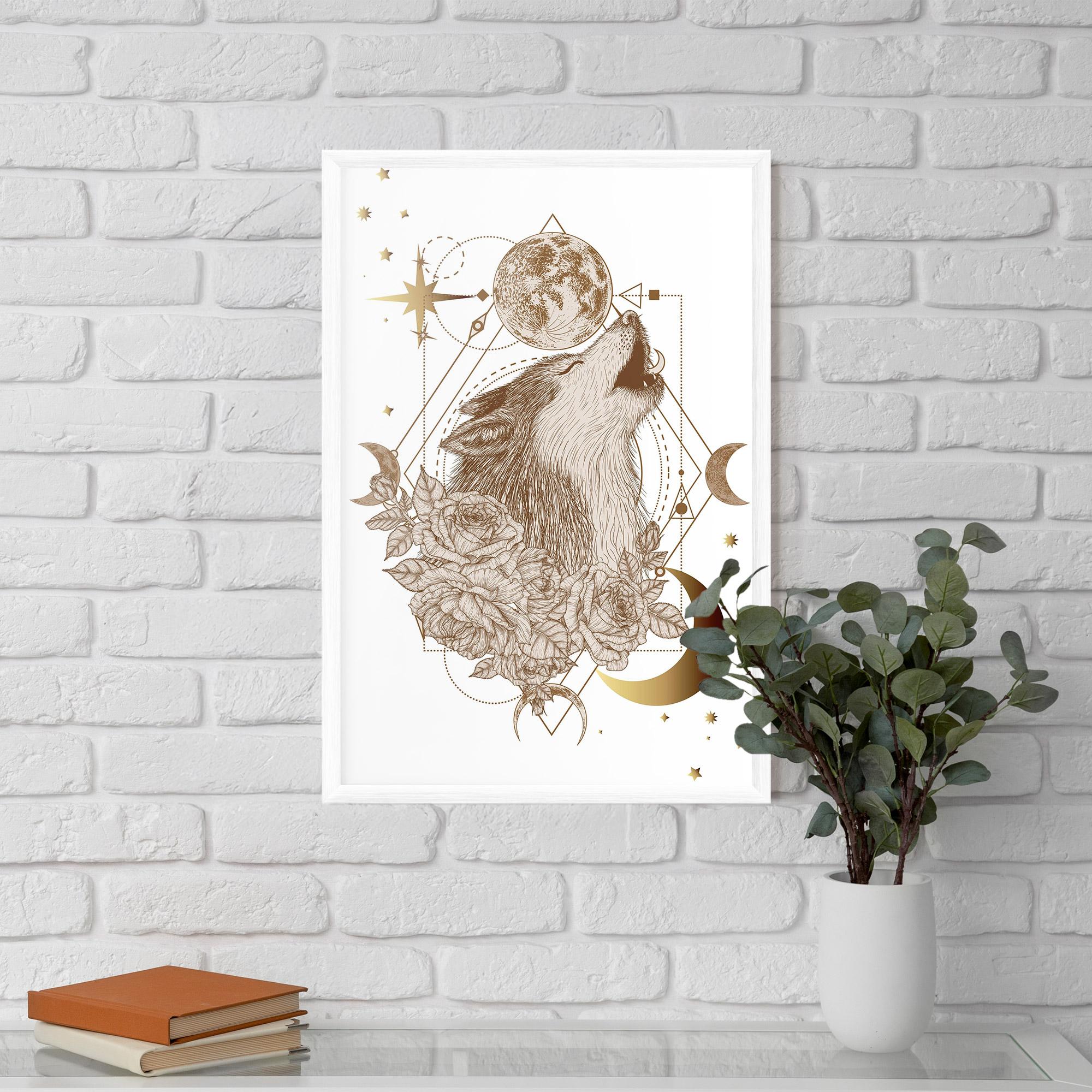 Рамкиран постер Magical Wolf mockup 5