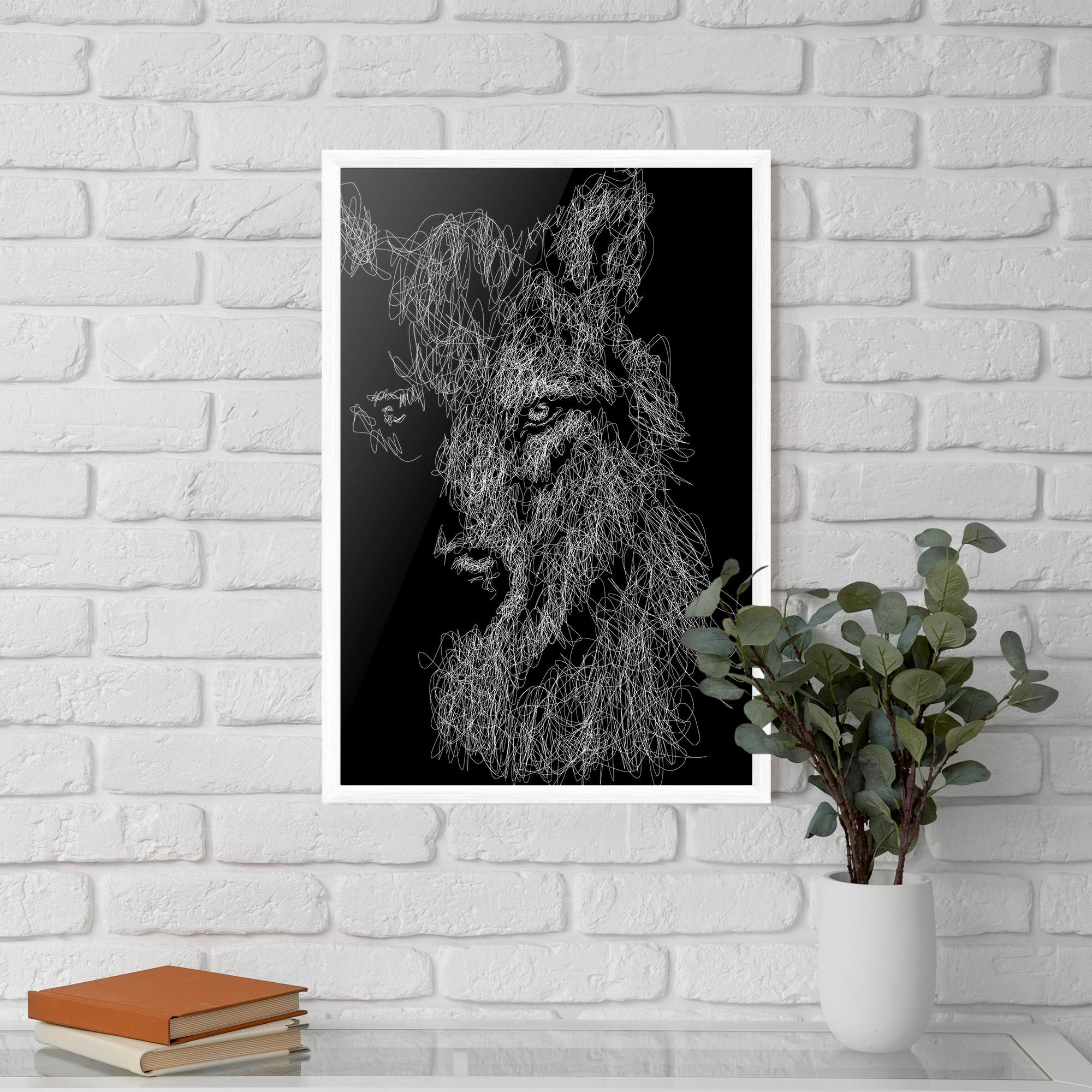 Рамкиран постер Wolf Line mockup 5