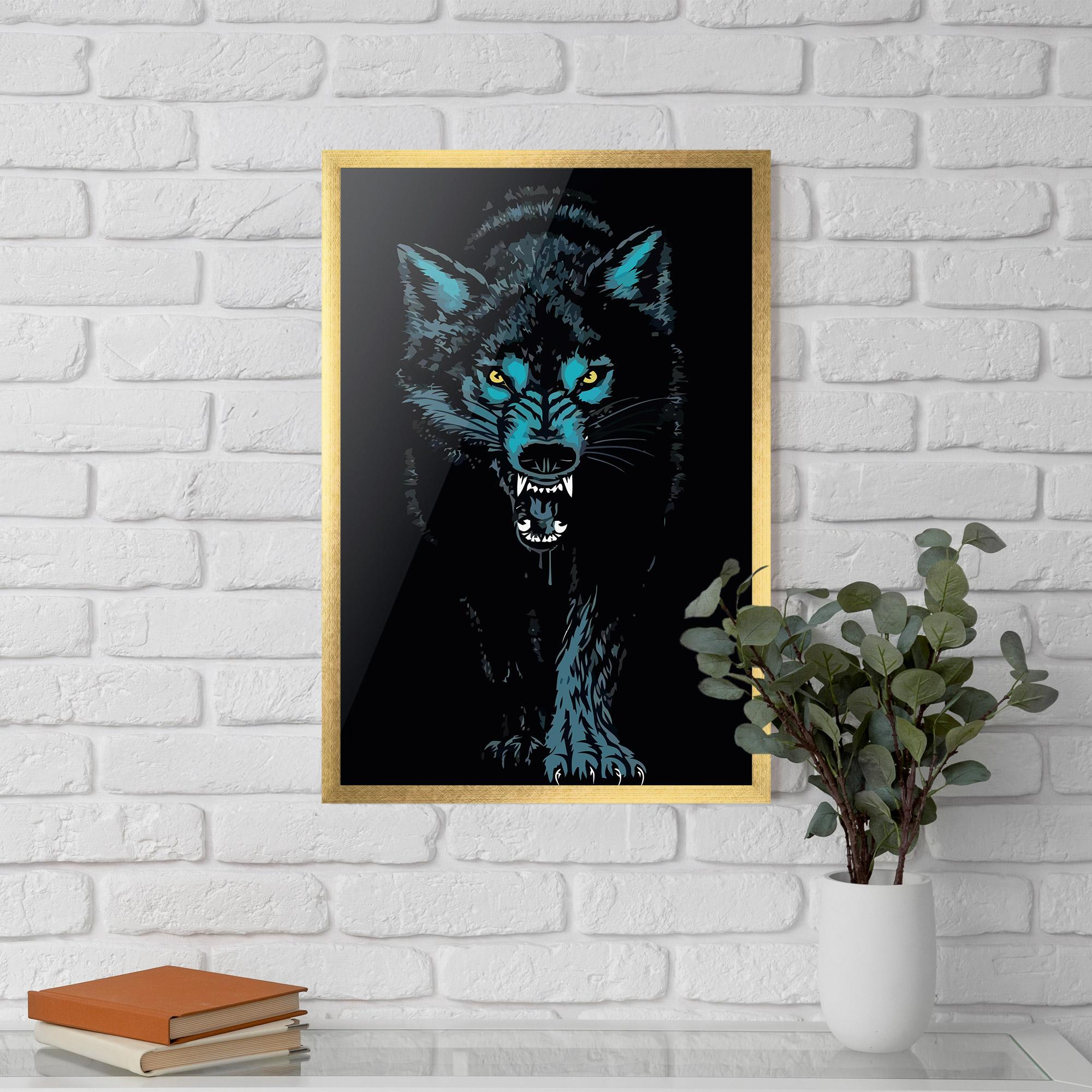Рамкиран постер Blue Wolf mockup 5