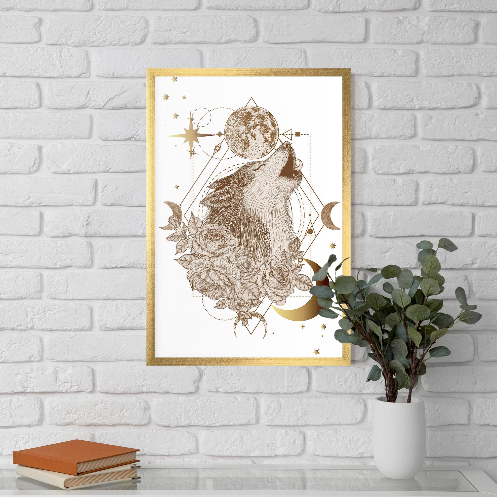 Рамкиран постер Magical Wolf mockup 5