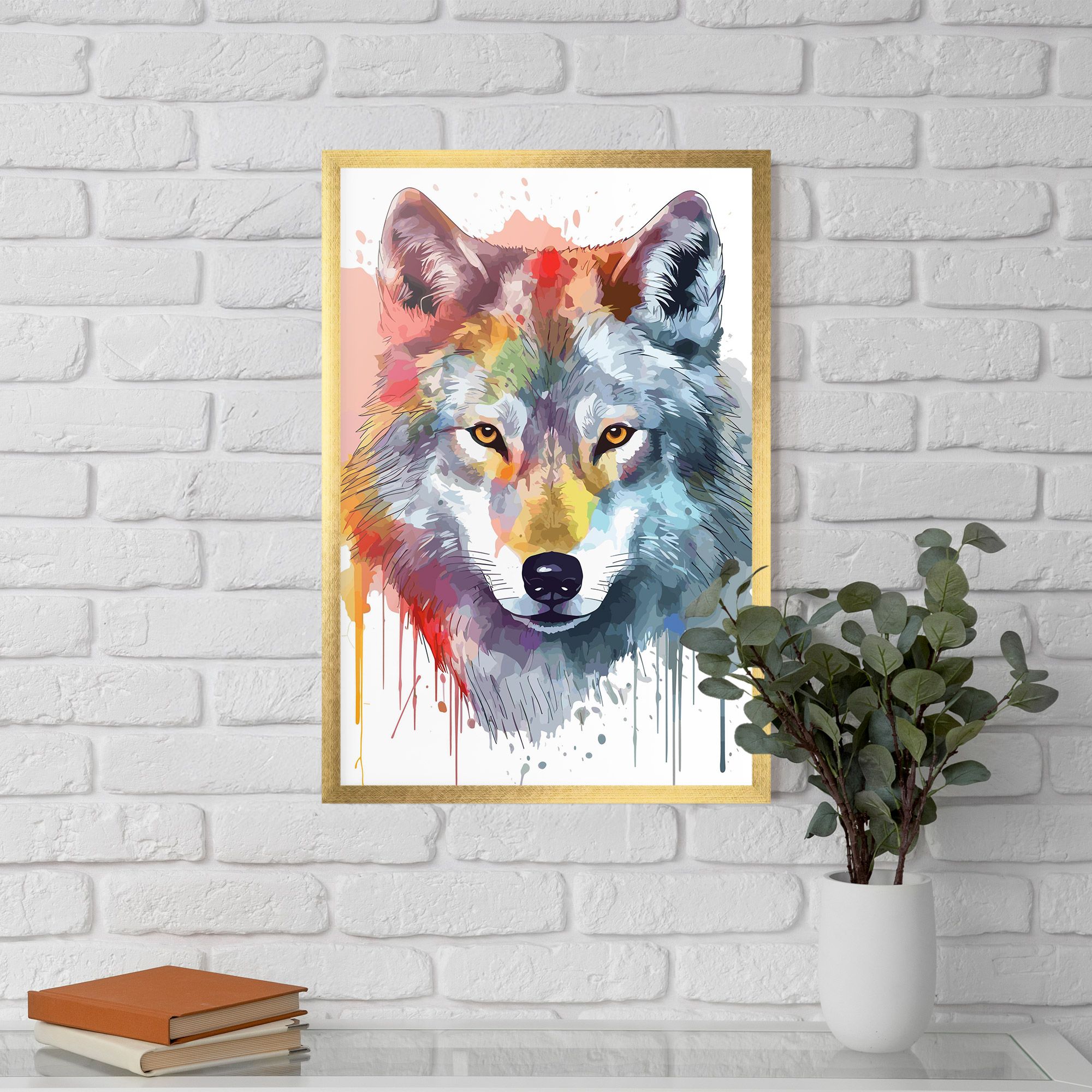 Watercolor Wolf mockup 5