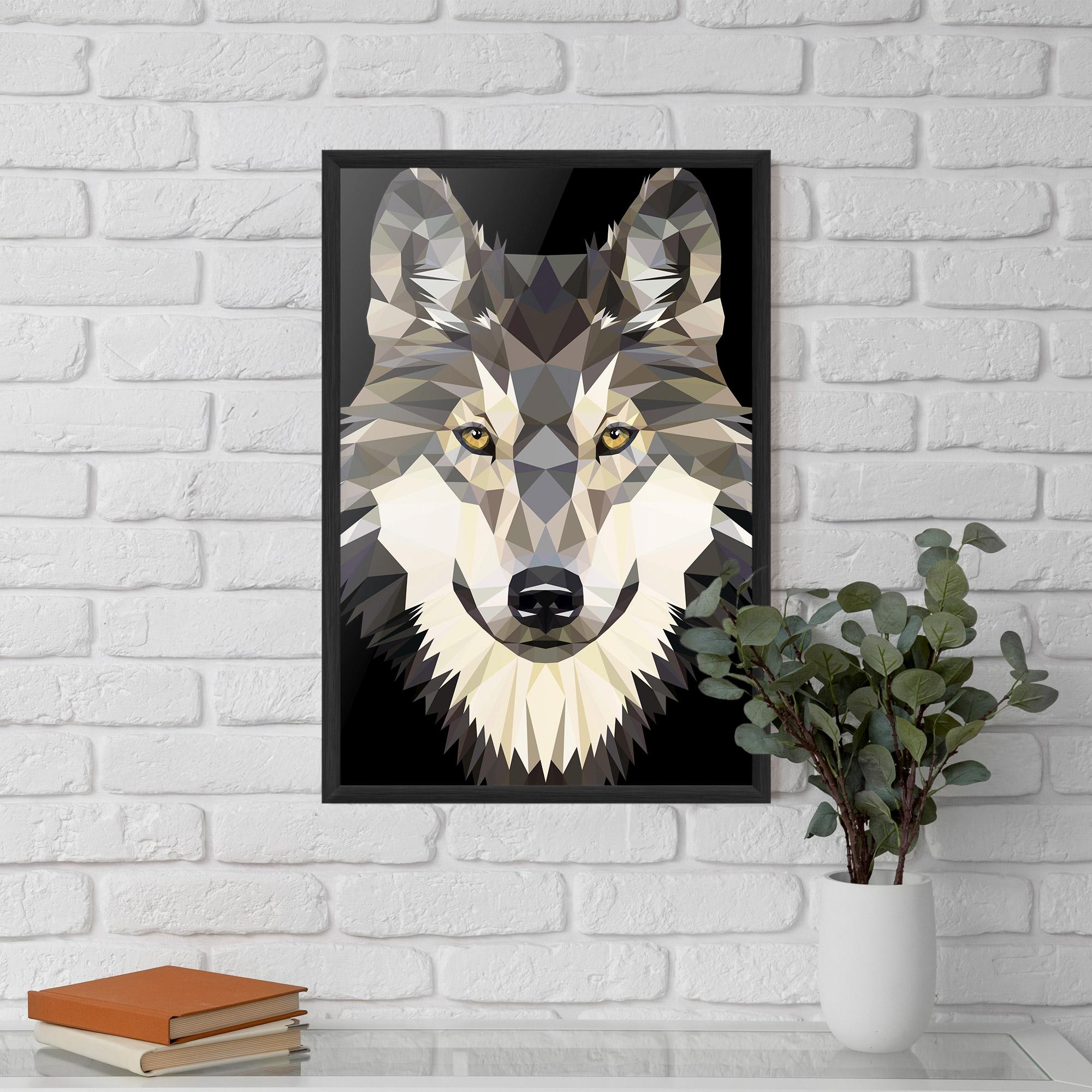 Рамкиран постер Pretty Wolf Head mockup 5