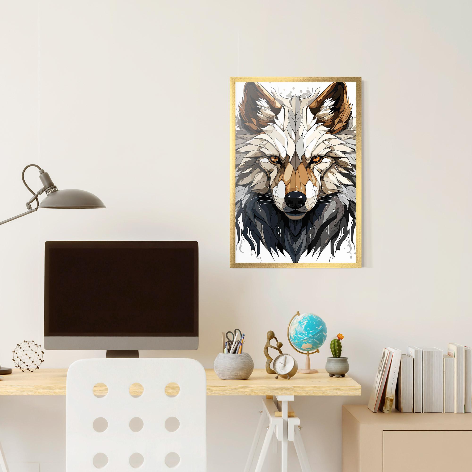 Рамкиран постер Brown Wolf mockup 6