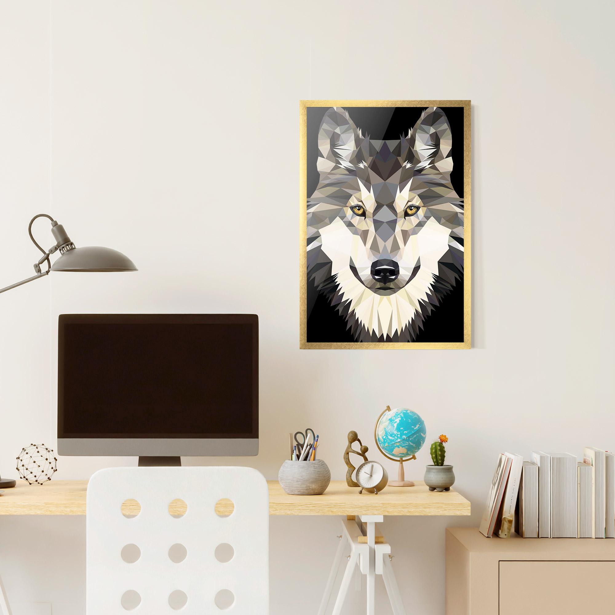 Рамкиран постер Pretty Wolf Head mockup 6