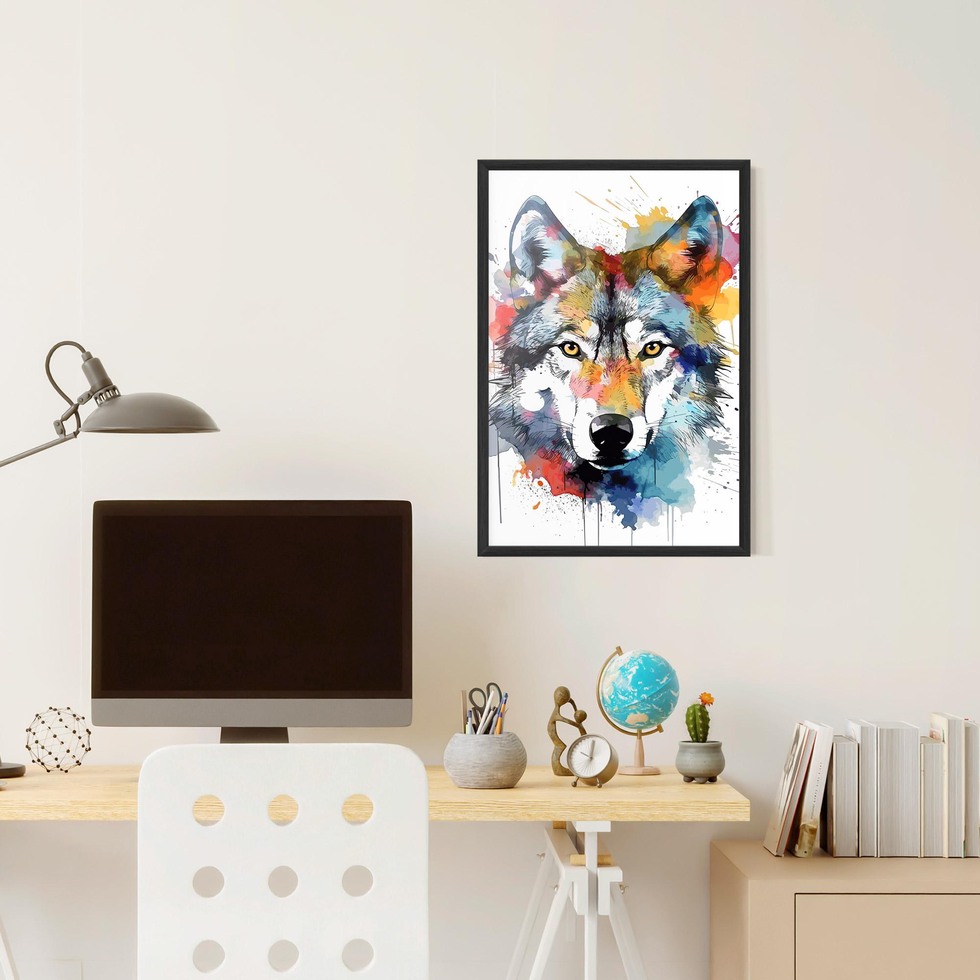 Рамкиран постер Wolf Art mockup 6