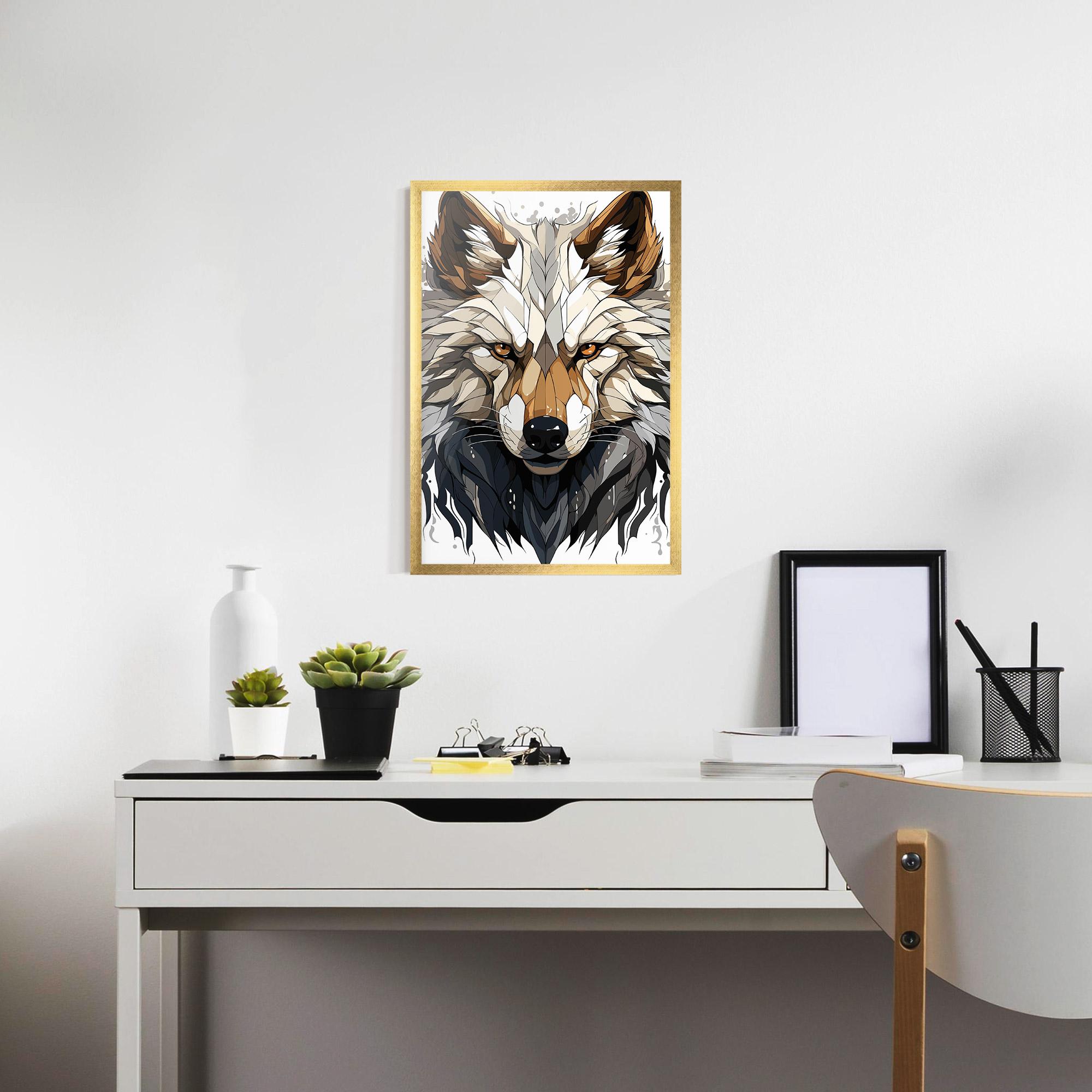 Рамкиран постер Brown Wolf mockup 7