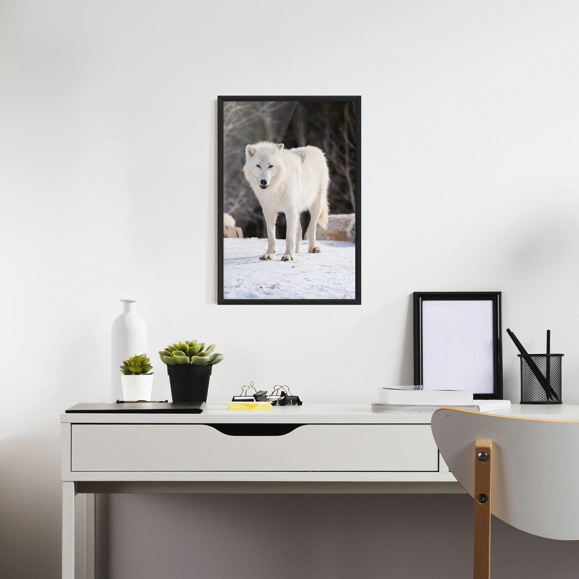 Beautiful White Wolf mockup 7