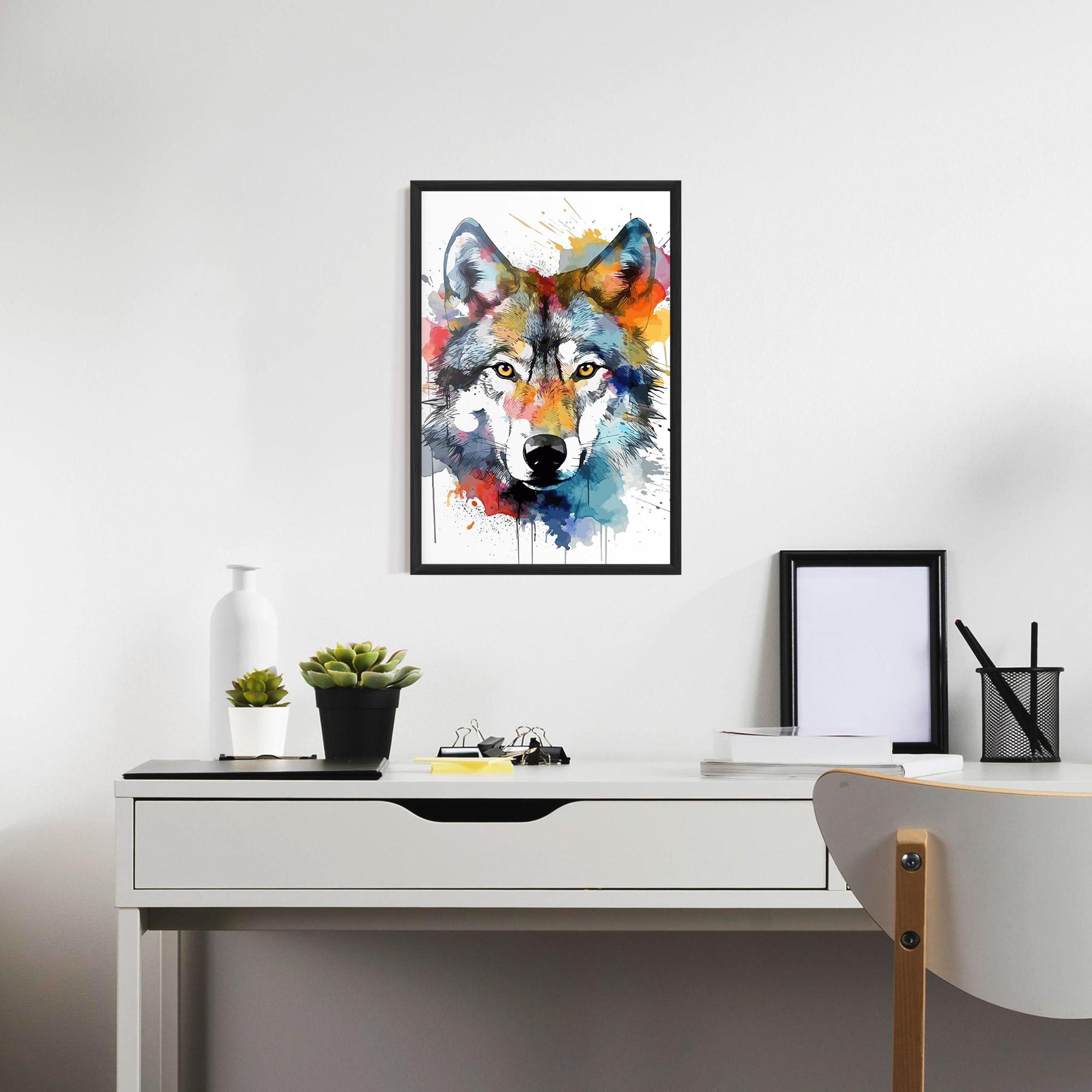 Рамкиран постер Wolf Art mockup 7