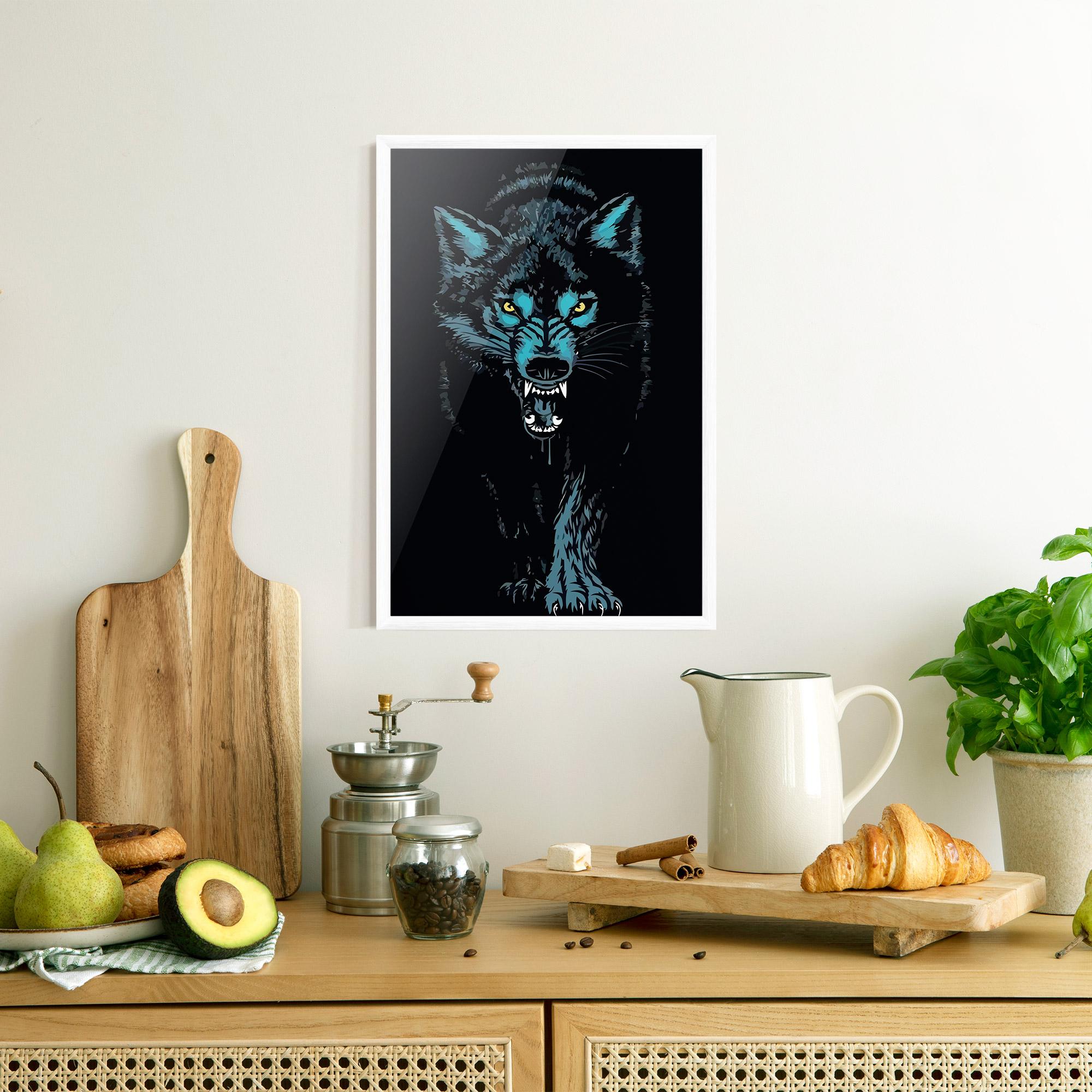 Рамкиран постер Blue Wolf mockup 8