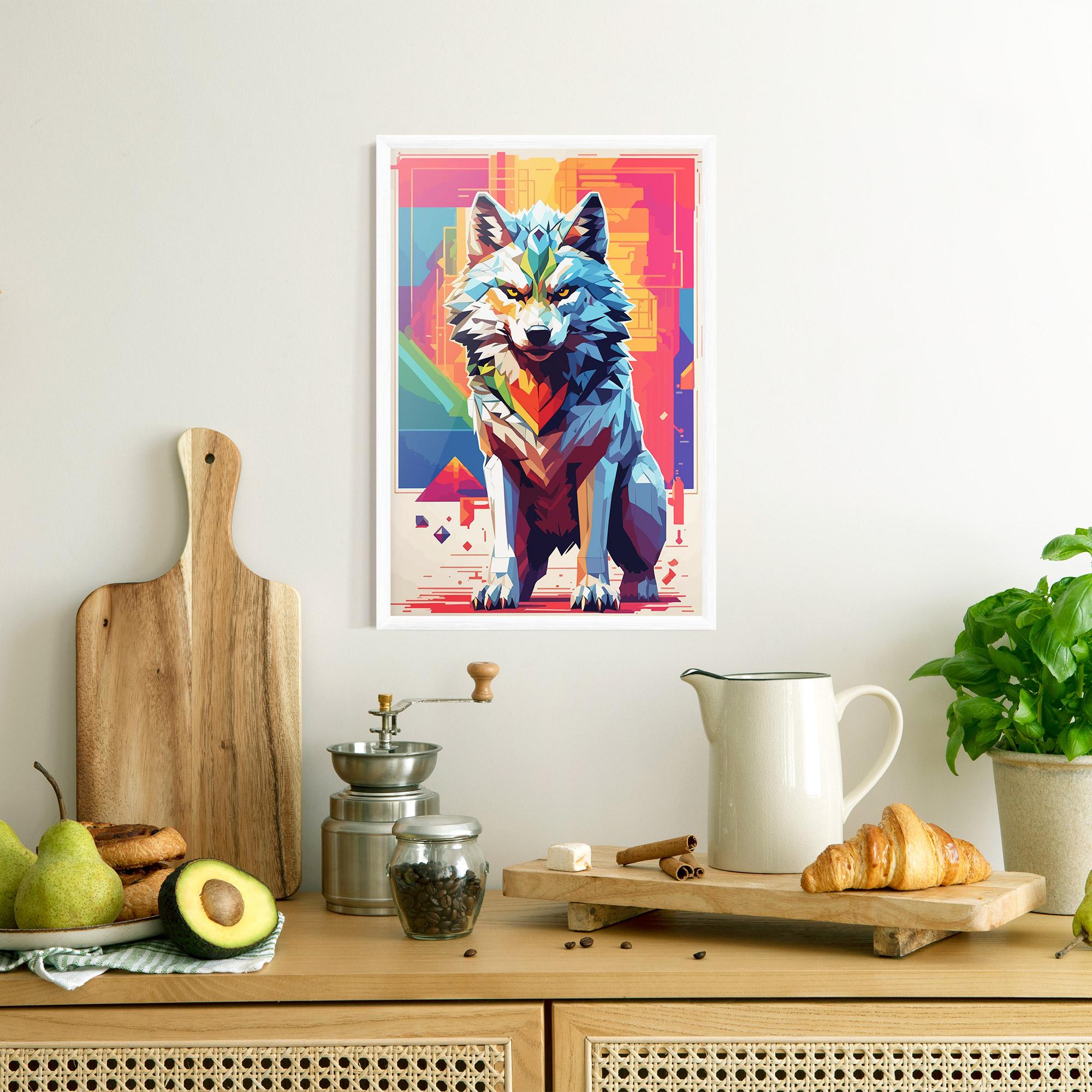 Рамкиран постер Wolf Character mockup 8