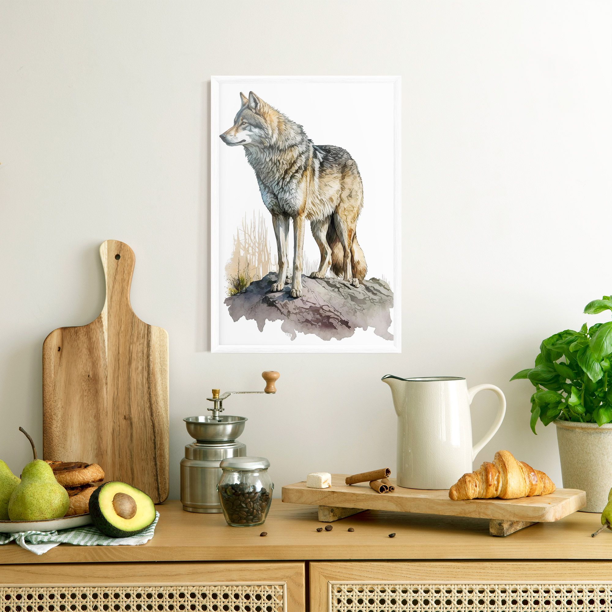 Wolf On Rock mockup 8