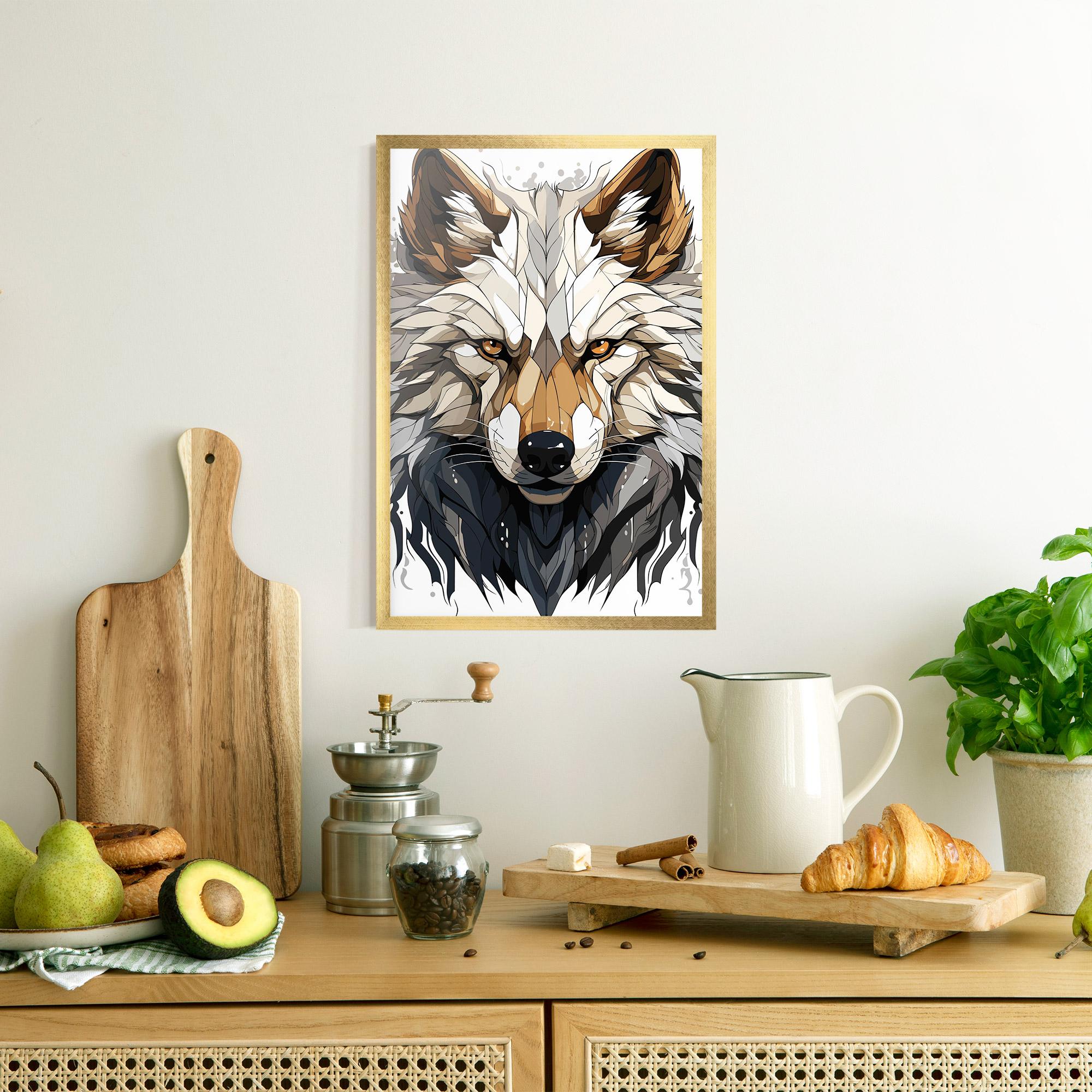 Рамкиран постер Brown Wolf mockup 8