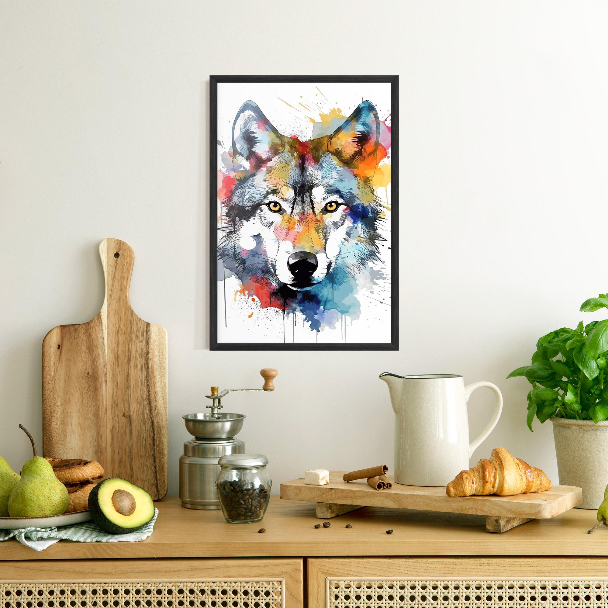 Рамкиран постер Wolf Art mockup 8