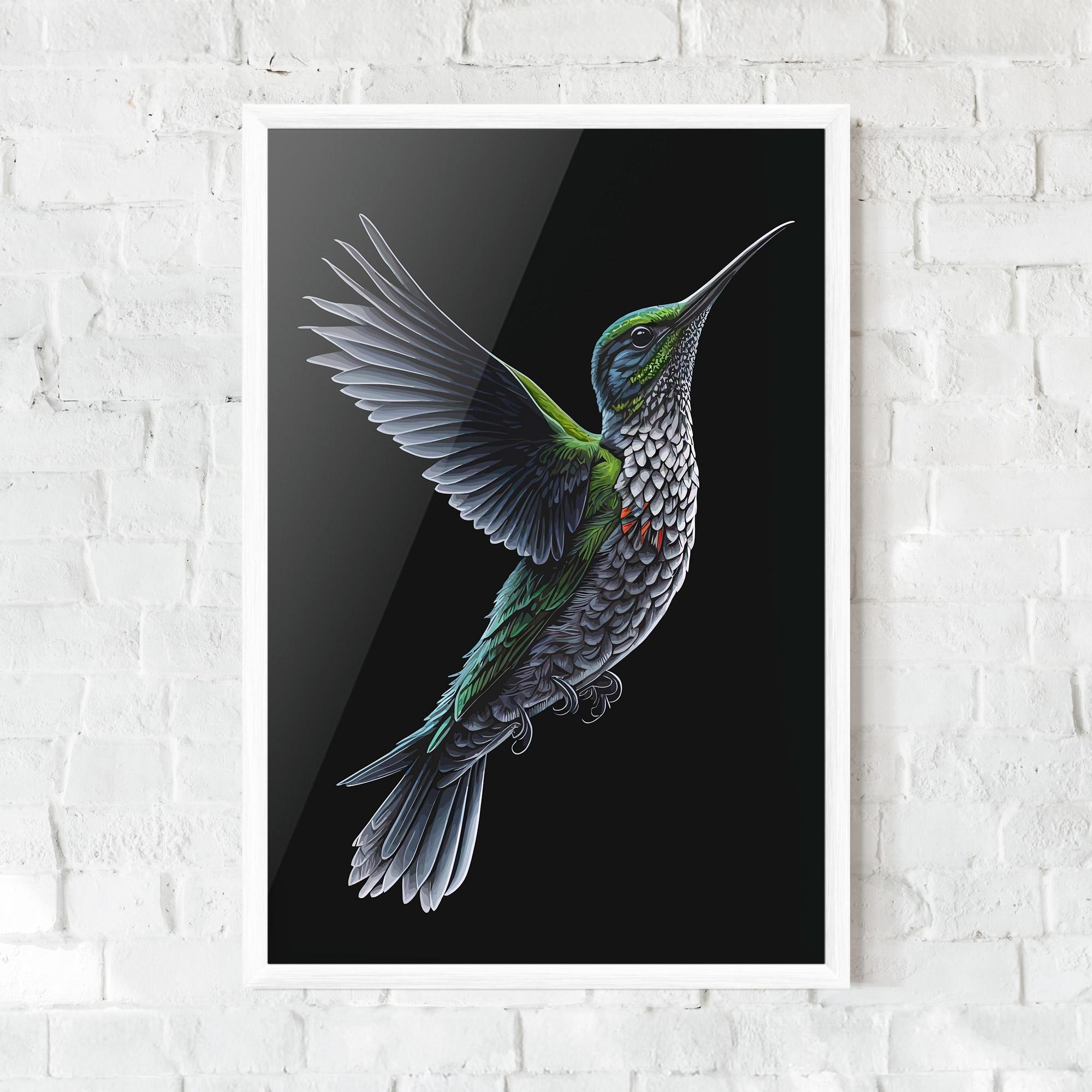 Рамкиран постер Green Hummingbird mockup 0