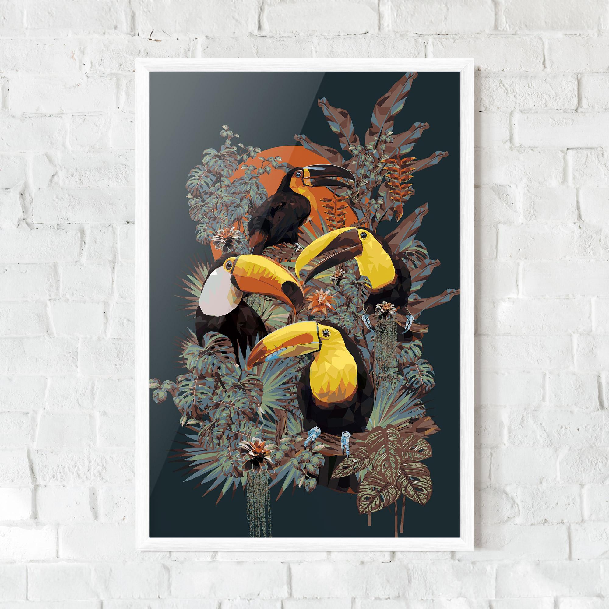 Рамкиран постер Toucan Birds mockup 0