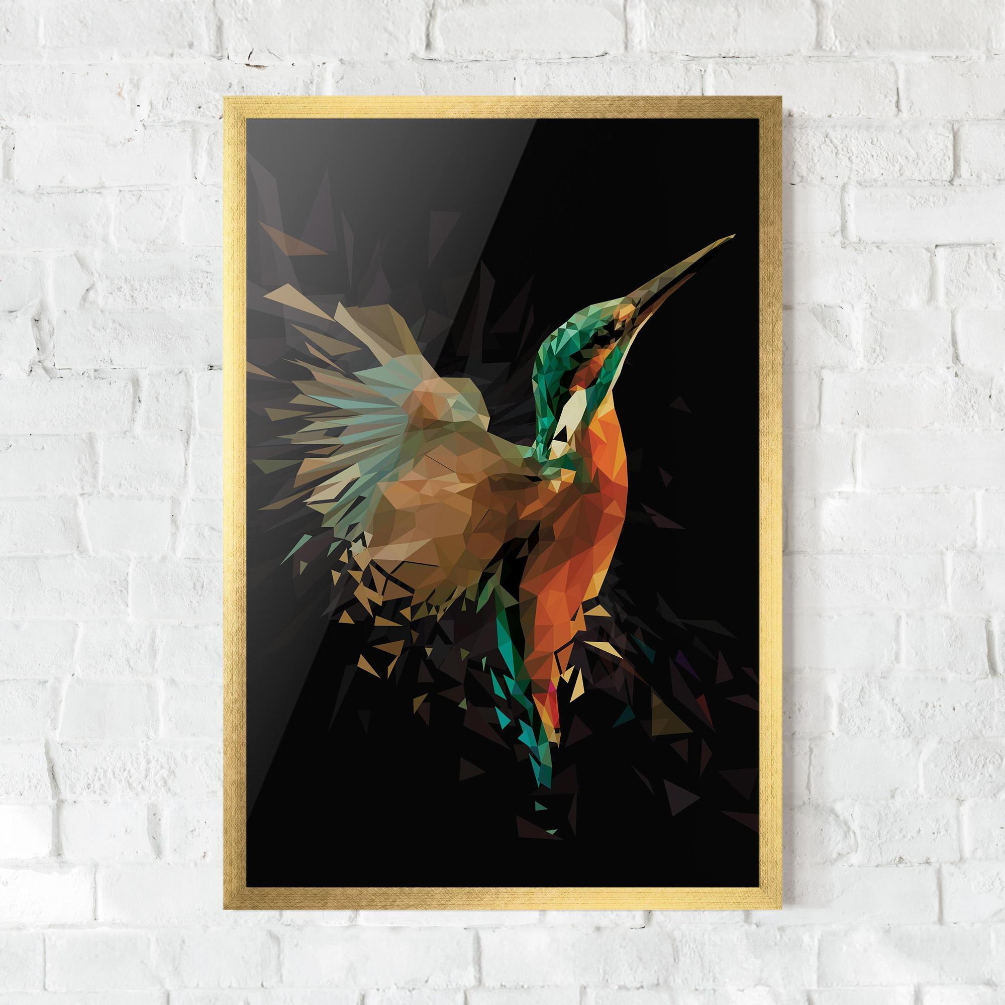 Рамкиран постер Hummingbird Splash mockup 0