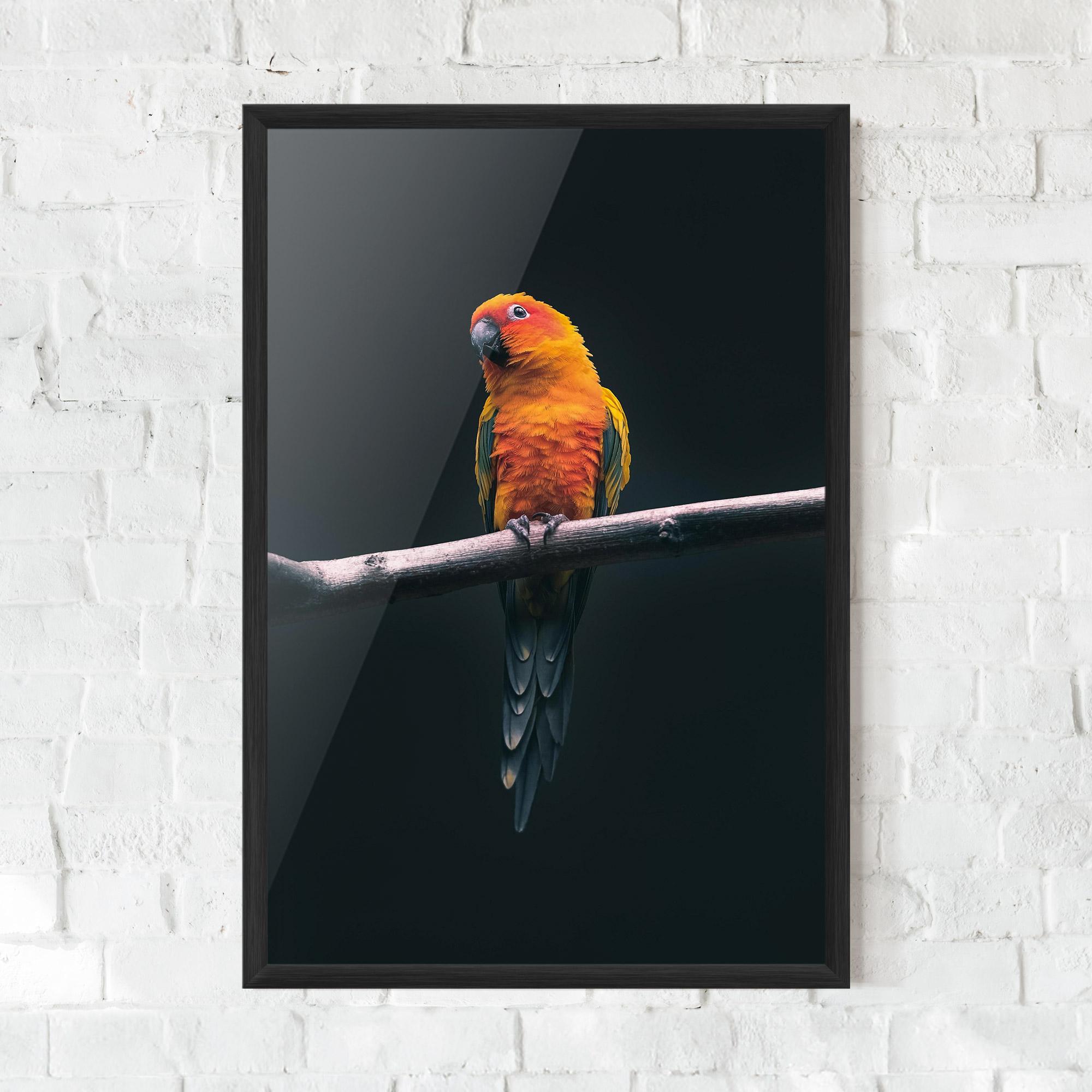 Рамкиран постер Fire Parrot mockup 0